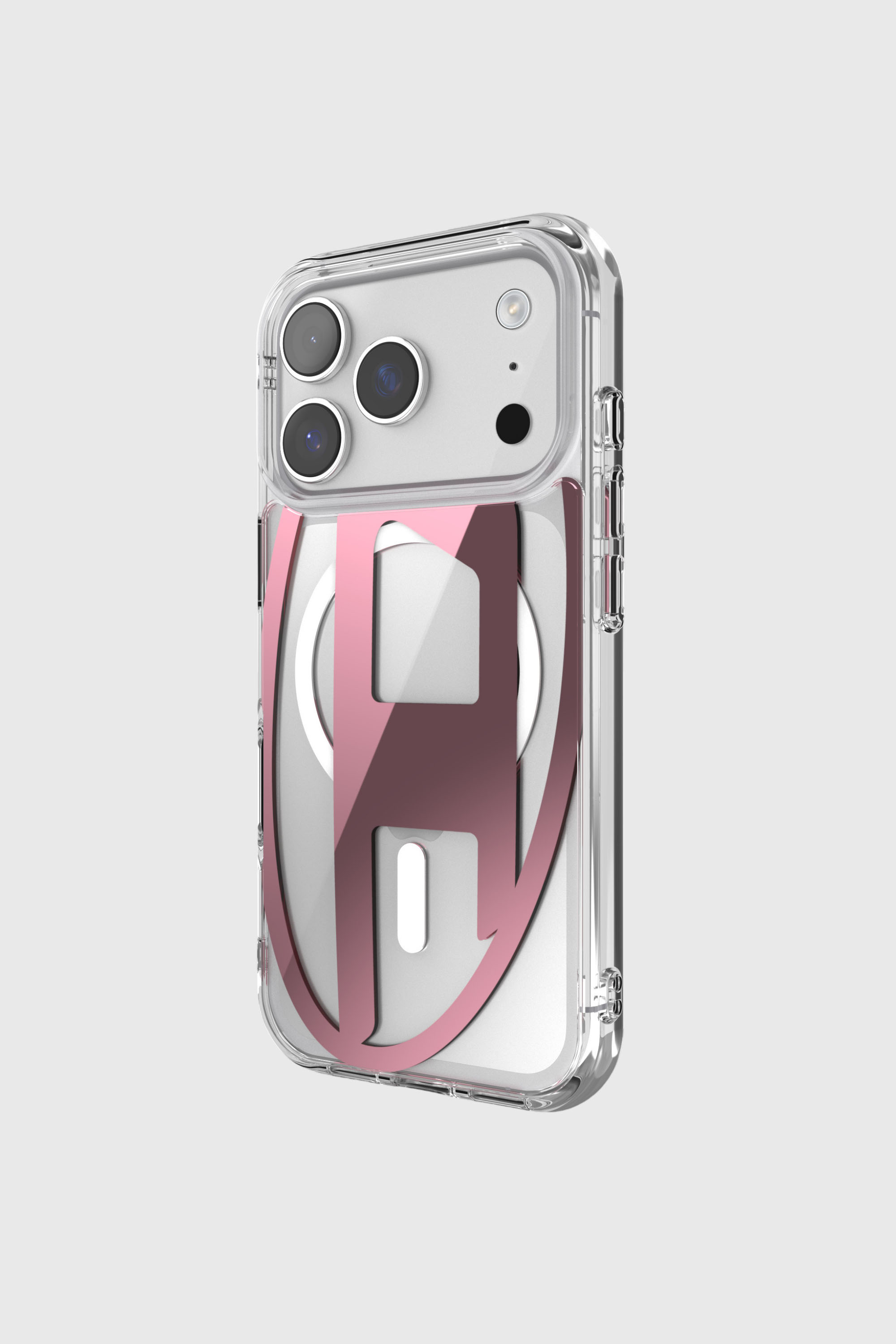 Diesel - 60421 AOP CASE, Custodia metallica Oval D con Magsafe per iPhone 17 Pro Unisex in Rosa - 3