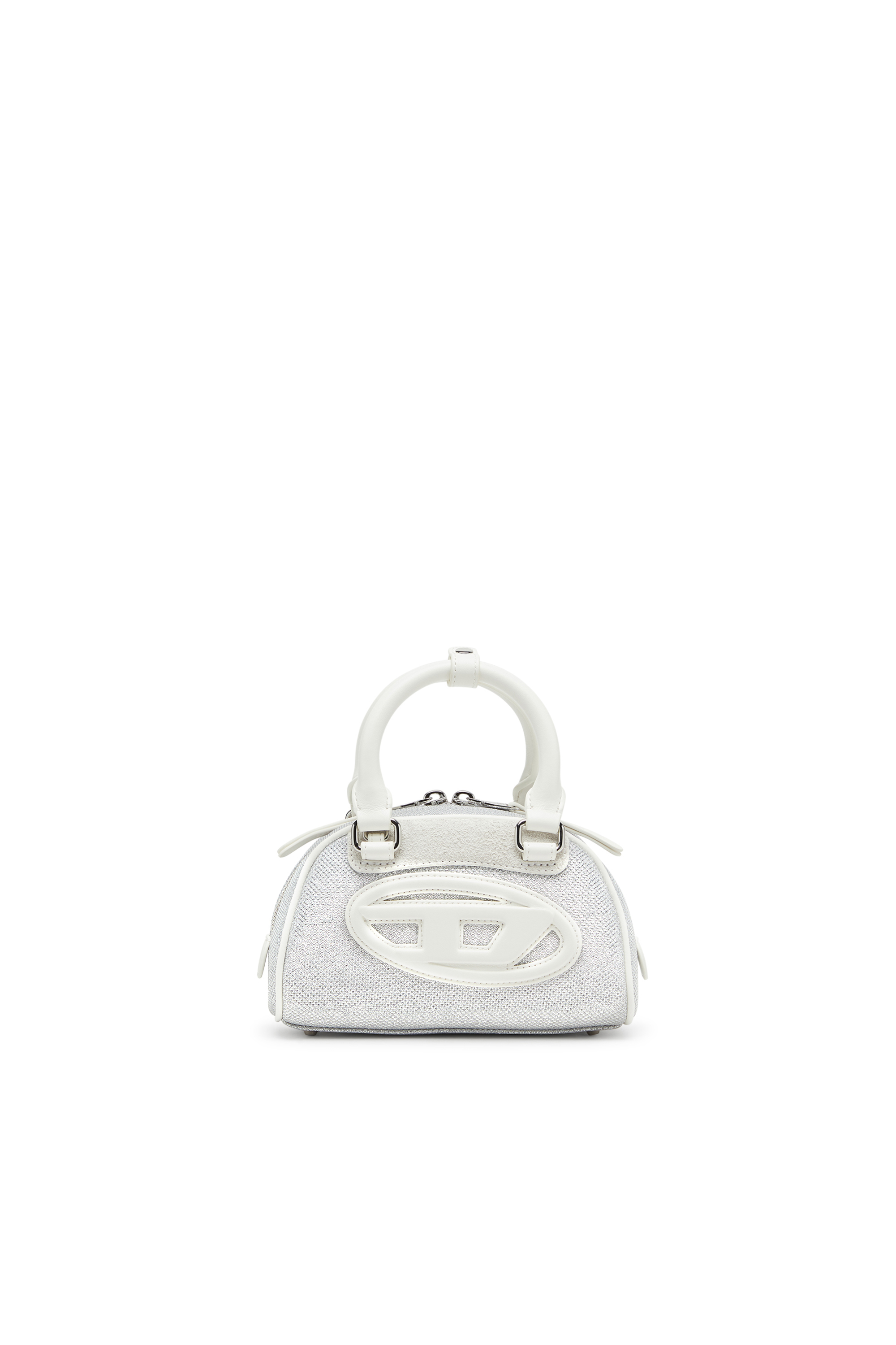 Diesel - 1DR DOME CROSSBODY, 1DR Dome-Borsa bowling mini in tessuto Lurex Donna in Bianco - 1
