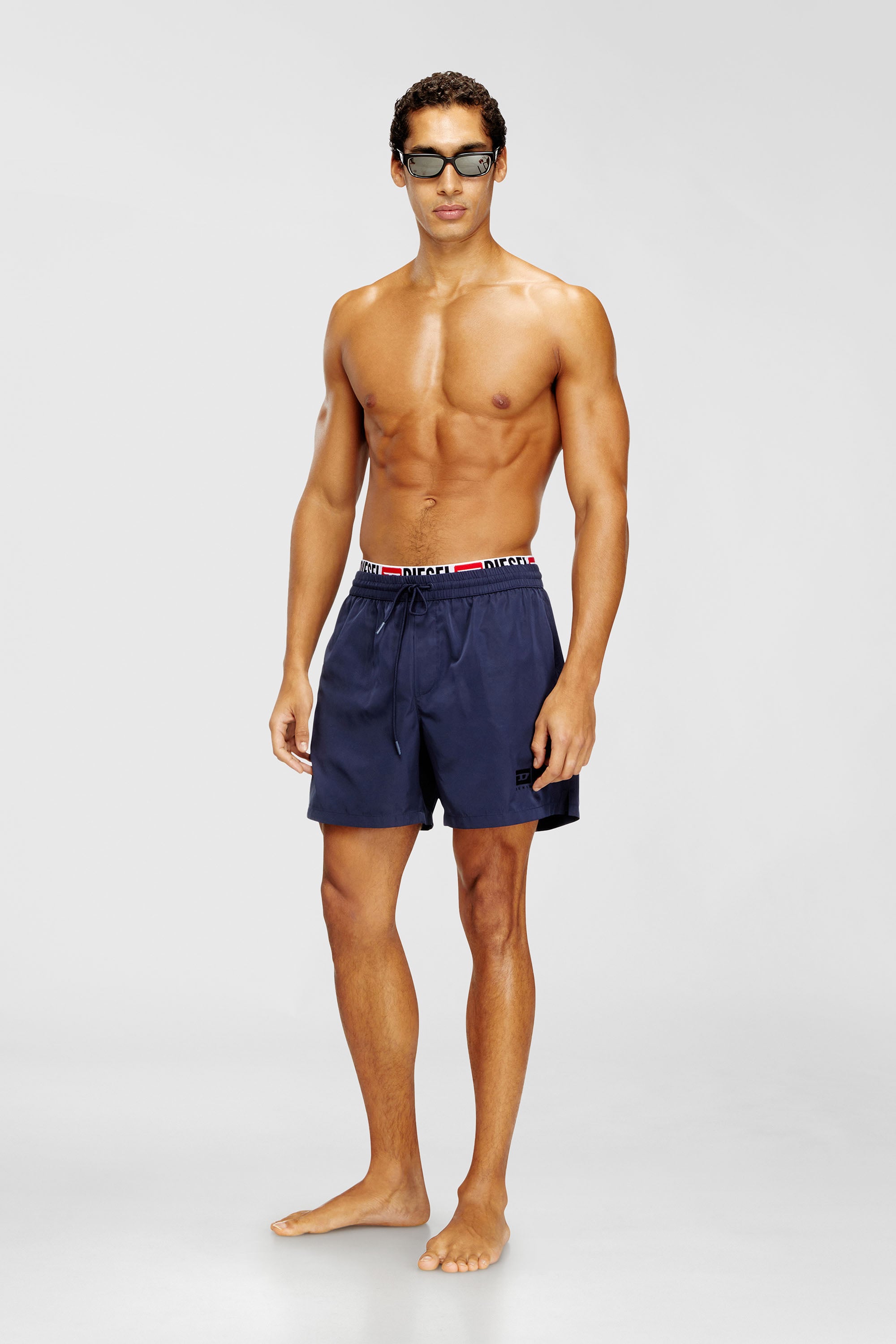 Diesel - VISPER-41-D-CORE, Costume da bagno corto con stampa logo Uomo in Blu - 1