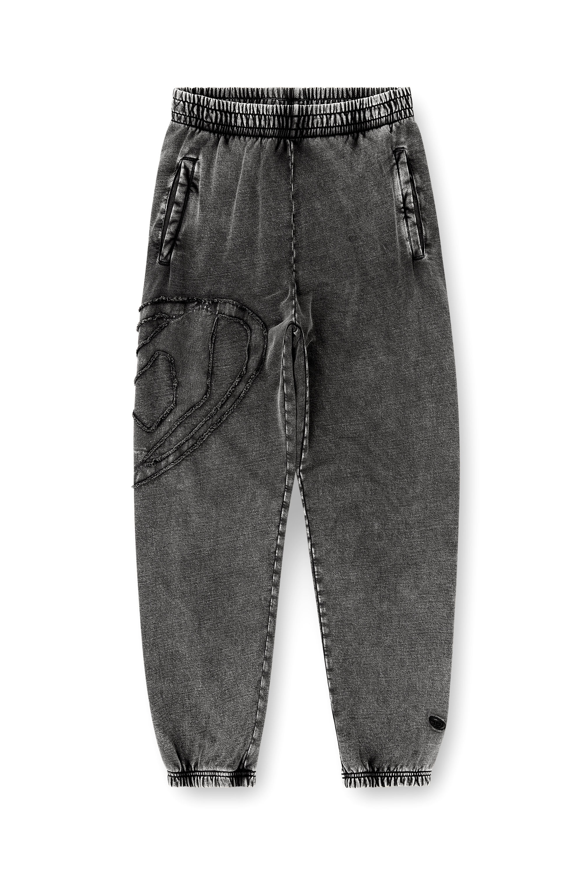 Diesel - P-MARKY-DEN, Pantaloni in cotone biologico con patch Oval D Uomo in Grigio - 4