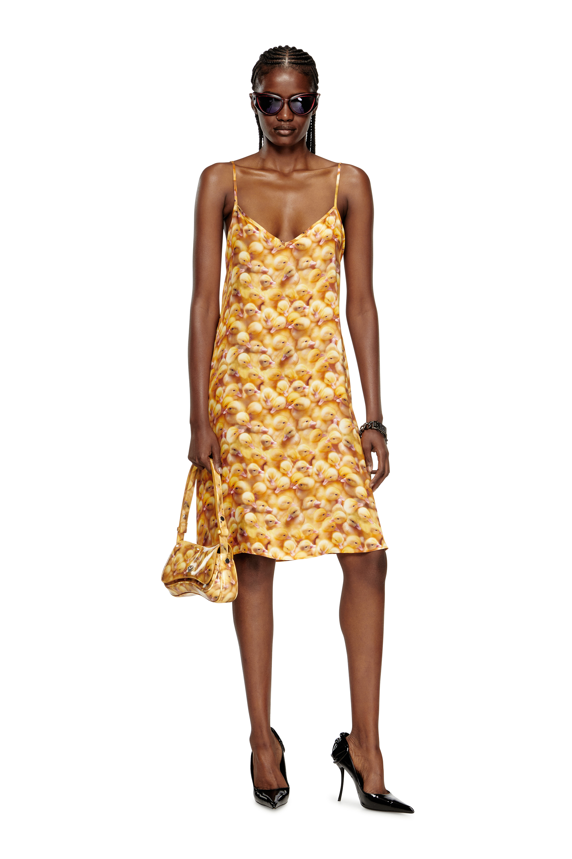 Diesel - PLAY CLUTCH, Play-Clutch lucida con stampa Donna in Giallo - 6