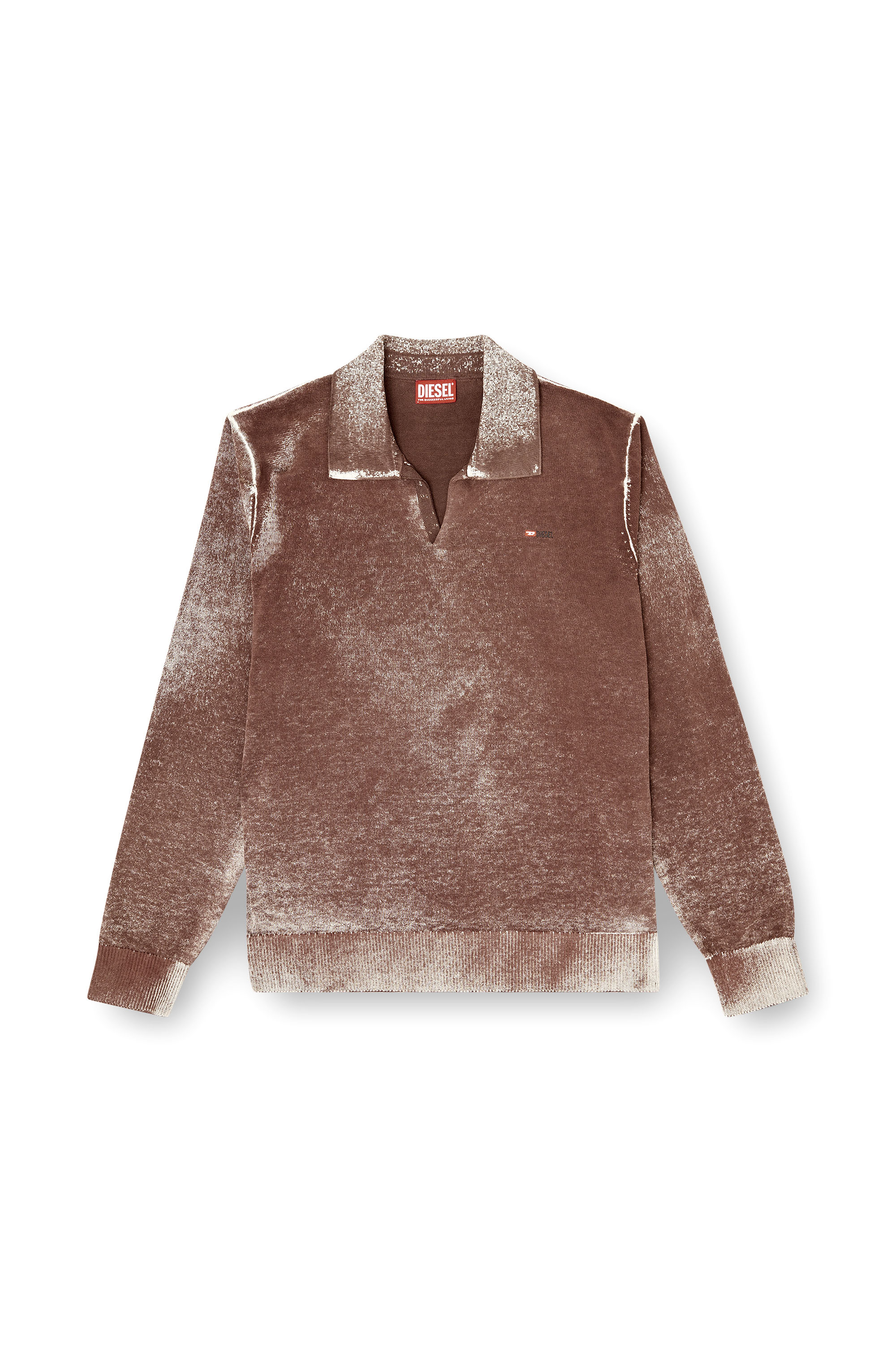 Diesel - K-LAWRENCE, Polo jumper with faded reverse print Uomo in Multicolor - 3