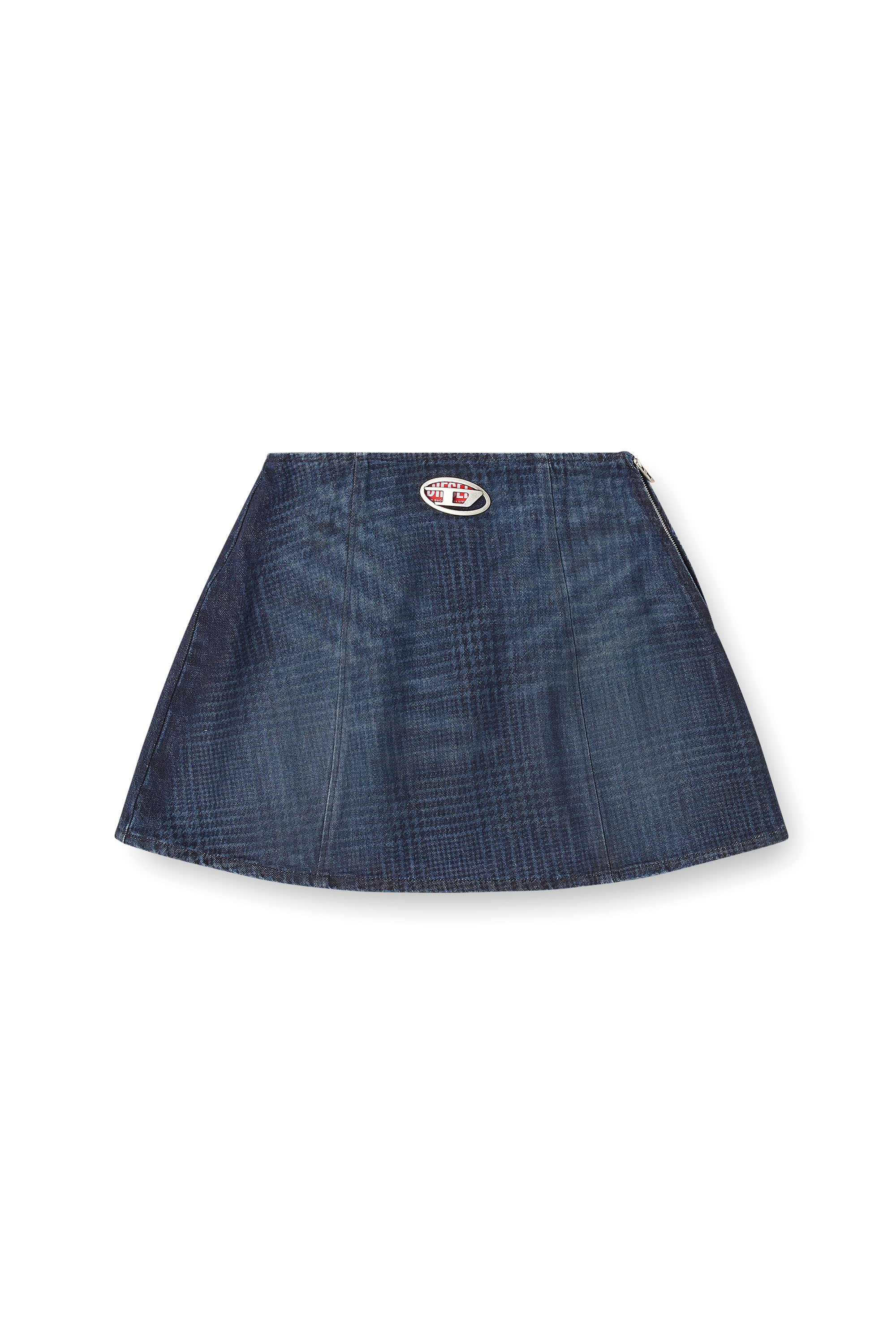 Diesel - DE-SWENY-S1, Minigonna in denim Principe di Galles Donna in Blu - 3