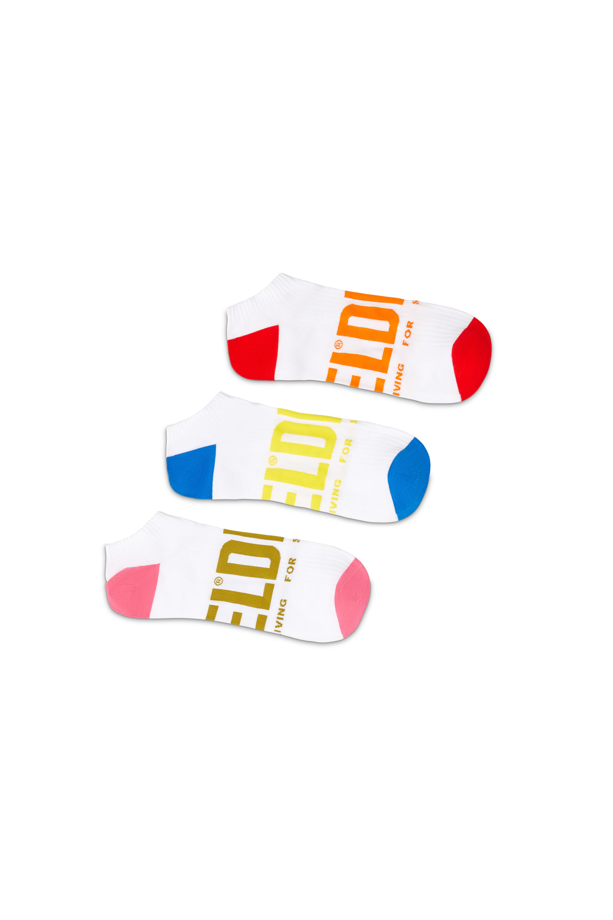 Diesel - SKM-GOST-THREEPACK, Set da tre calzini corti con logo Uomo in Bianco - 1