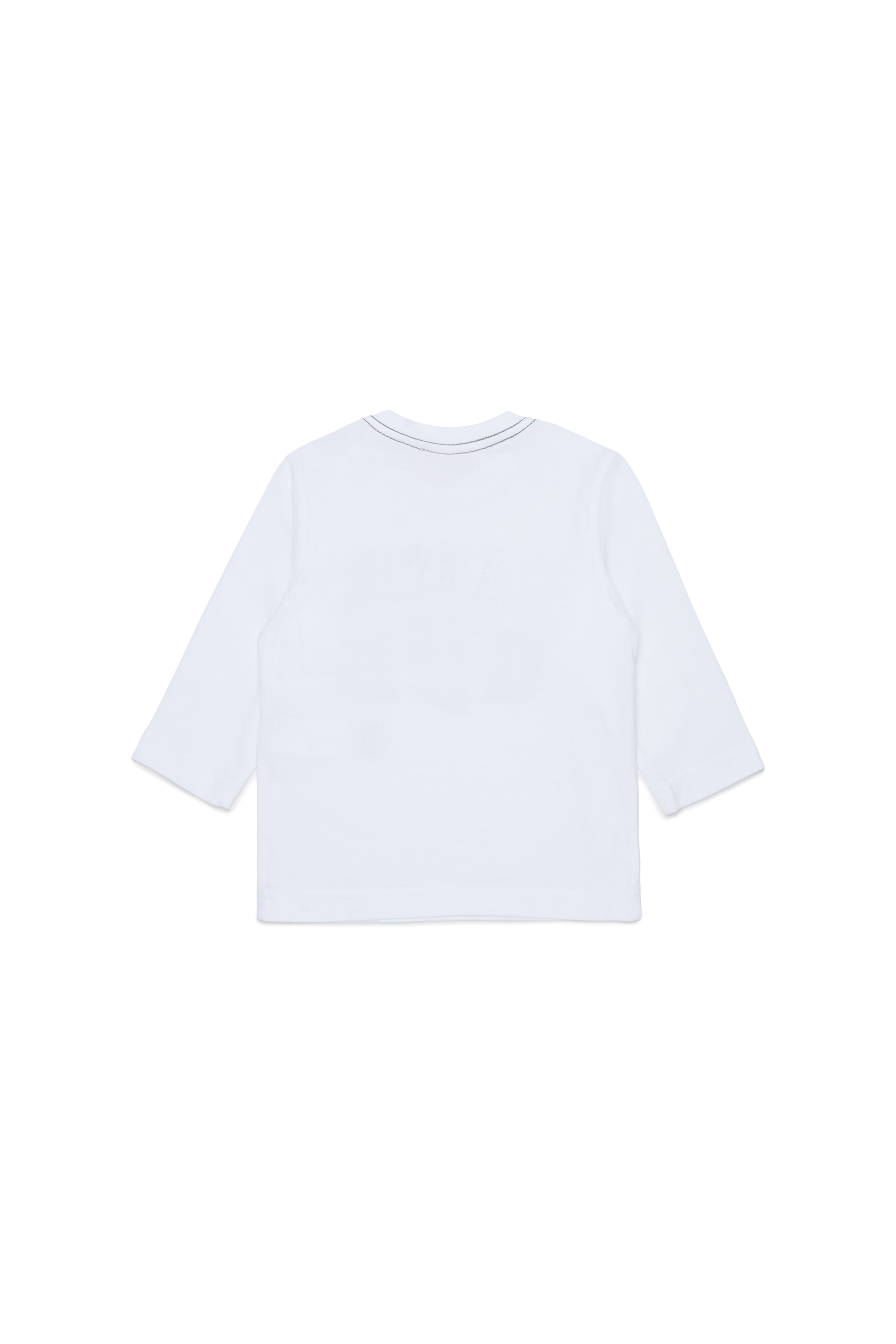 Diesel - TBANB, T-shirt a manica lunga con stampa logo Uomo in Bianco - 2