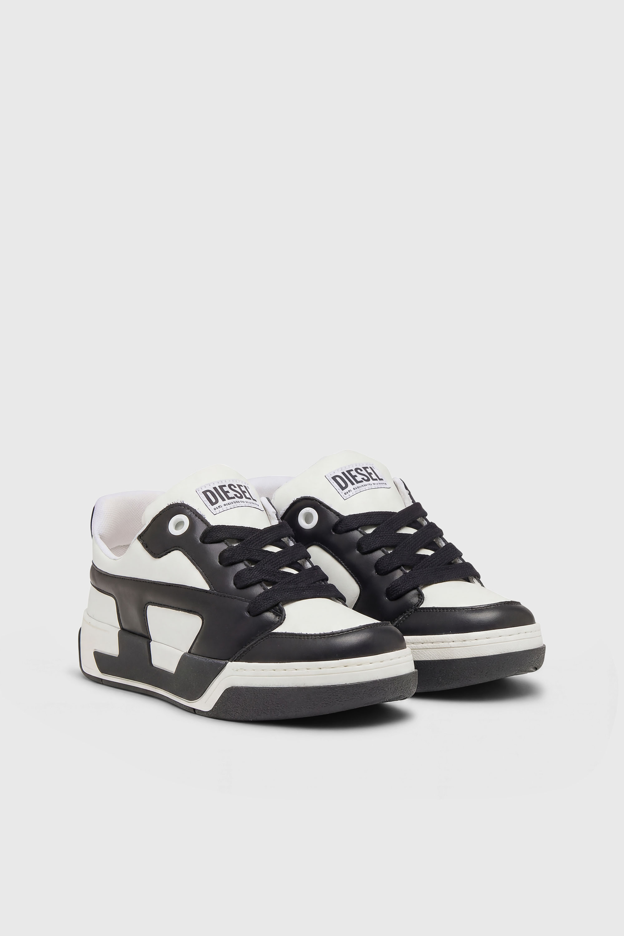Diesel - S-D-OLLIE LOW, S-D-Ollie-Sneaker da uomo in pelle color block Uomo in Bianco - 2