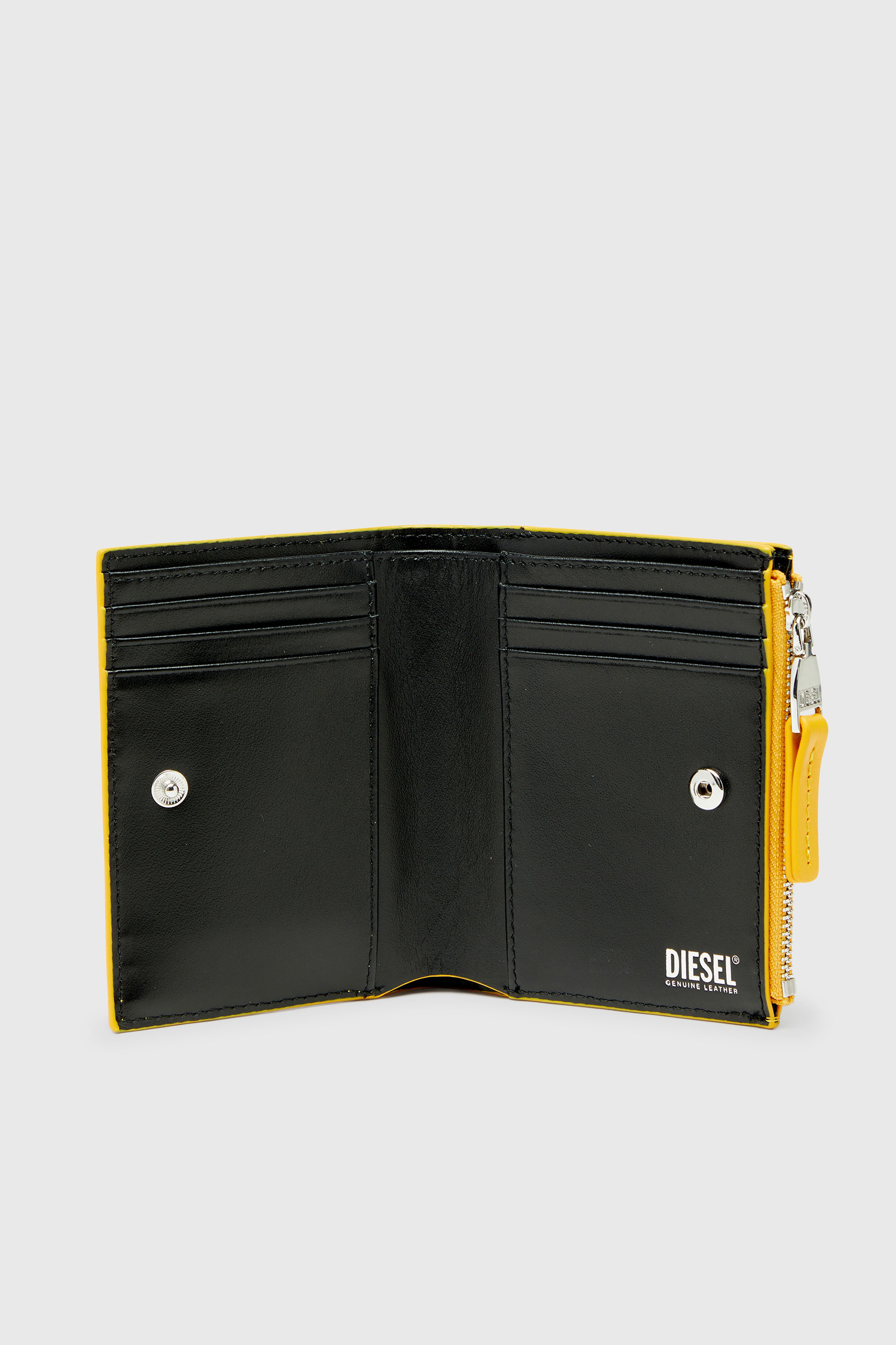 Diesel - 1DR BI-FOLD ZIP II, Portafoglio a libro small in pelle Donna in Giallo - 3