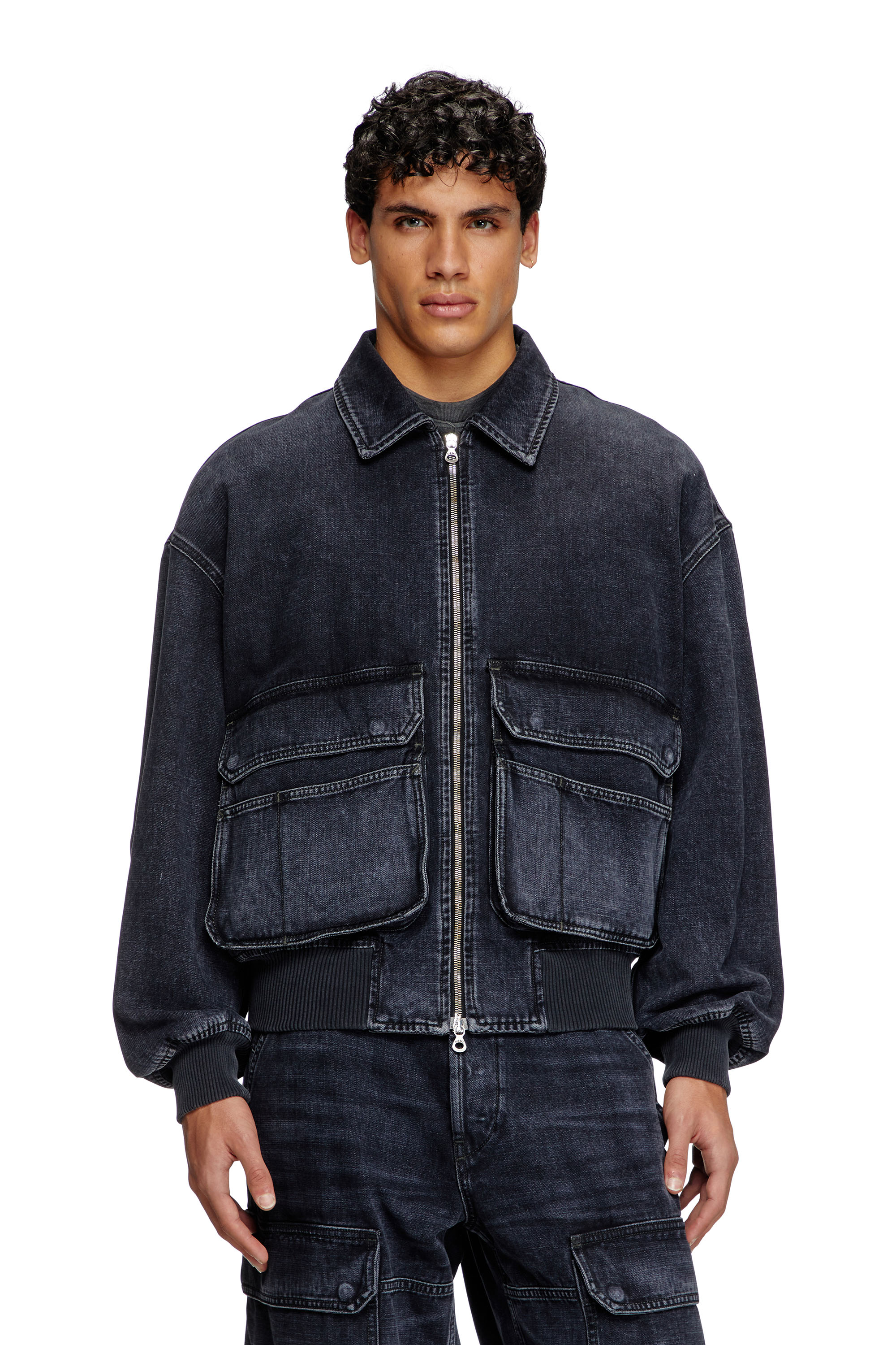 Diesel - D-KURZ, Giacca in denim batavia Unisex in Nero - 2