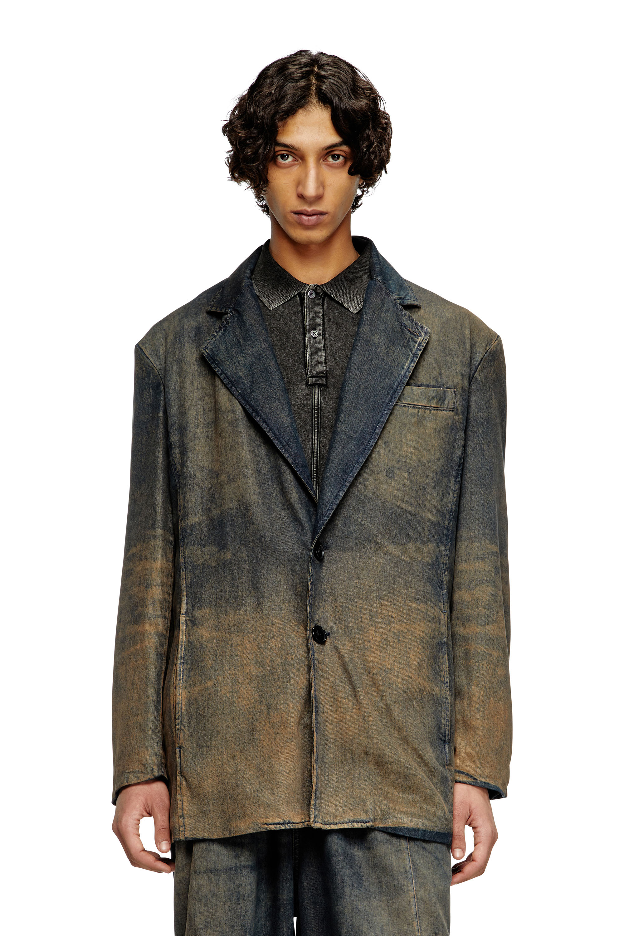 Diesel - D-REG-S, Blazer in denim fluido dégradé Unisex in Blu - 3