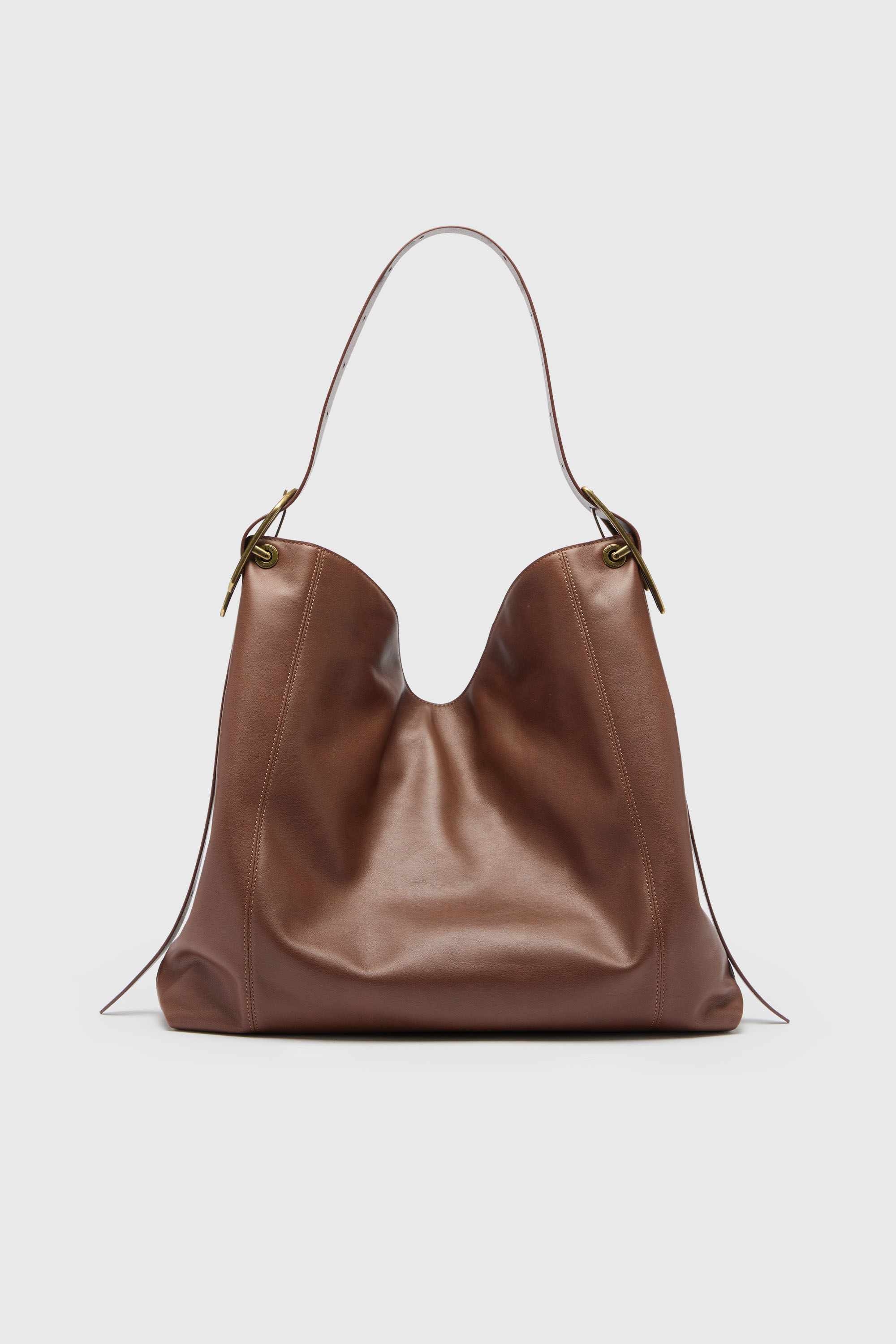 Diesel - D-LINE HOBO L, D-Line Borsa hobo in pelle Donna in Marrone - 2