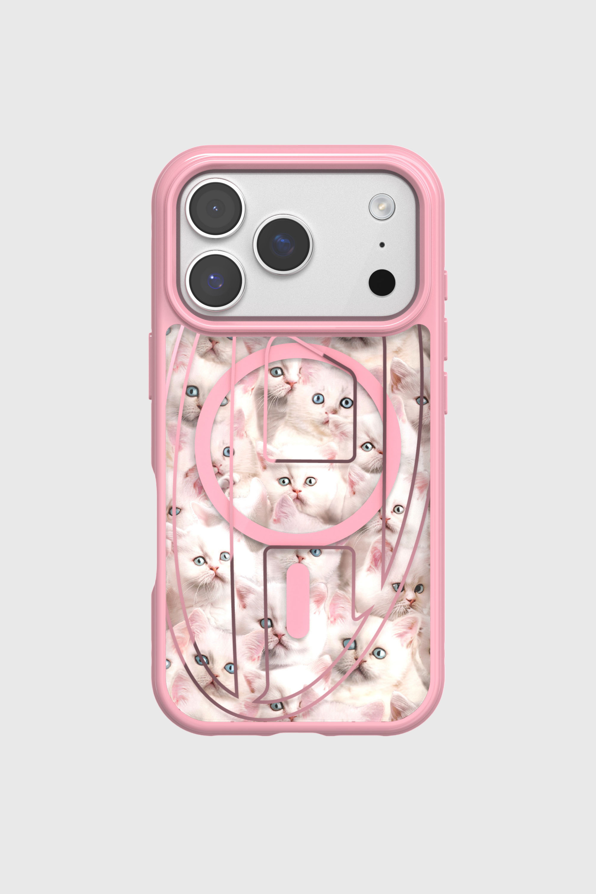Diesel - 60425 AOP CASE, Unisex's Oval D cats case with magsafe for iPhone 17 Pro in Pink - 2