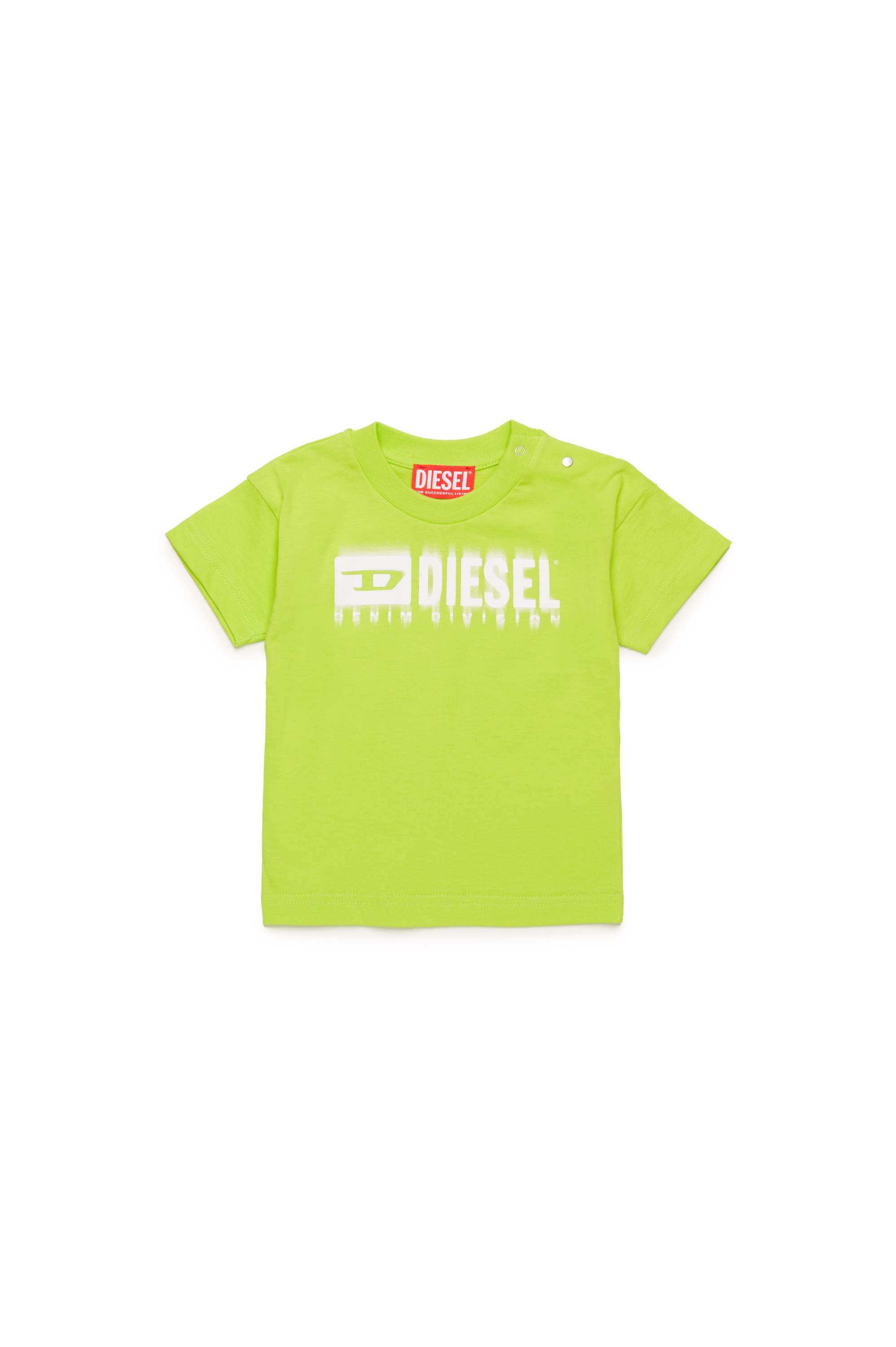 Diesel - TDIEGORL6MAB, T-shirt con logo sbavato Unisex in Verde - 1