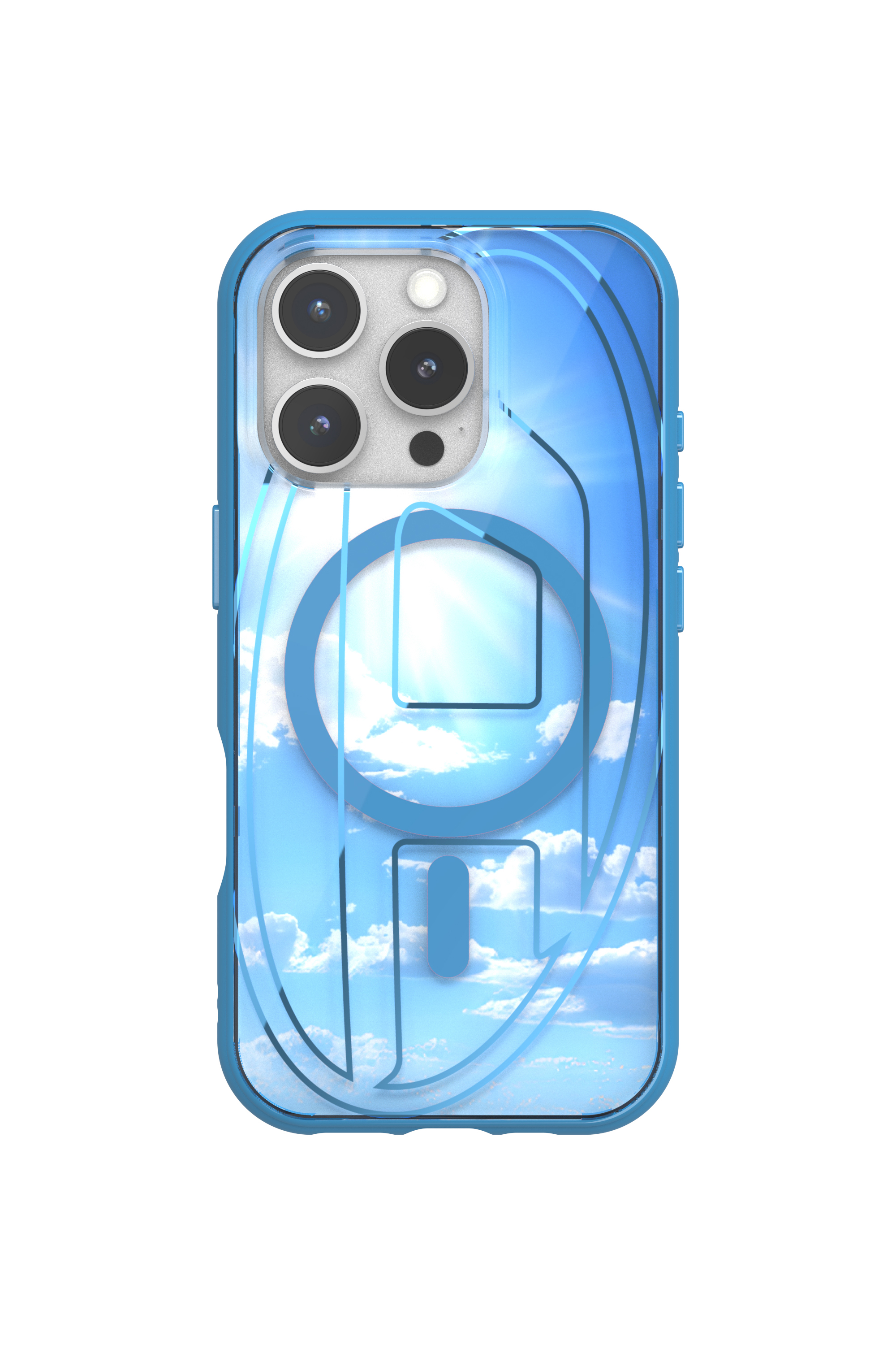 Diesel - 60253 AOP CASE, Custodia Oval D con MagSafe iPhone 16 Pro Unisex in Blu - 4
