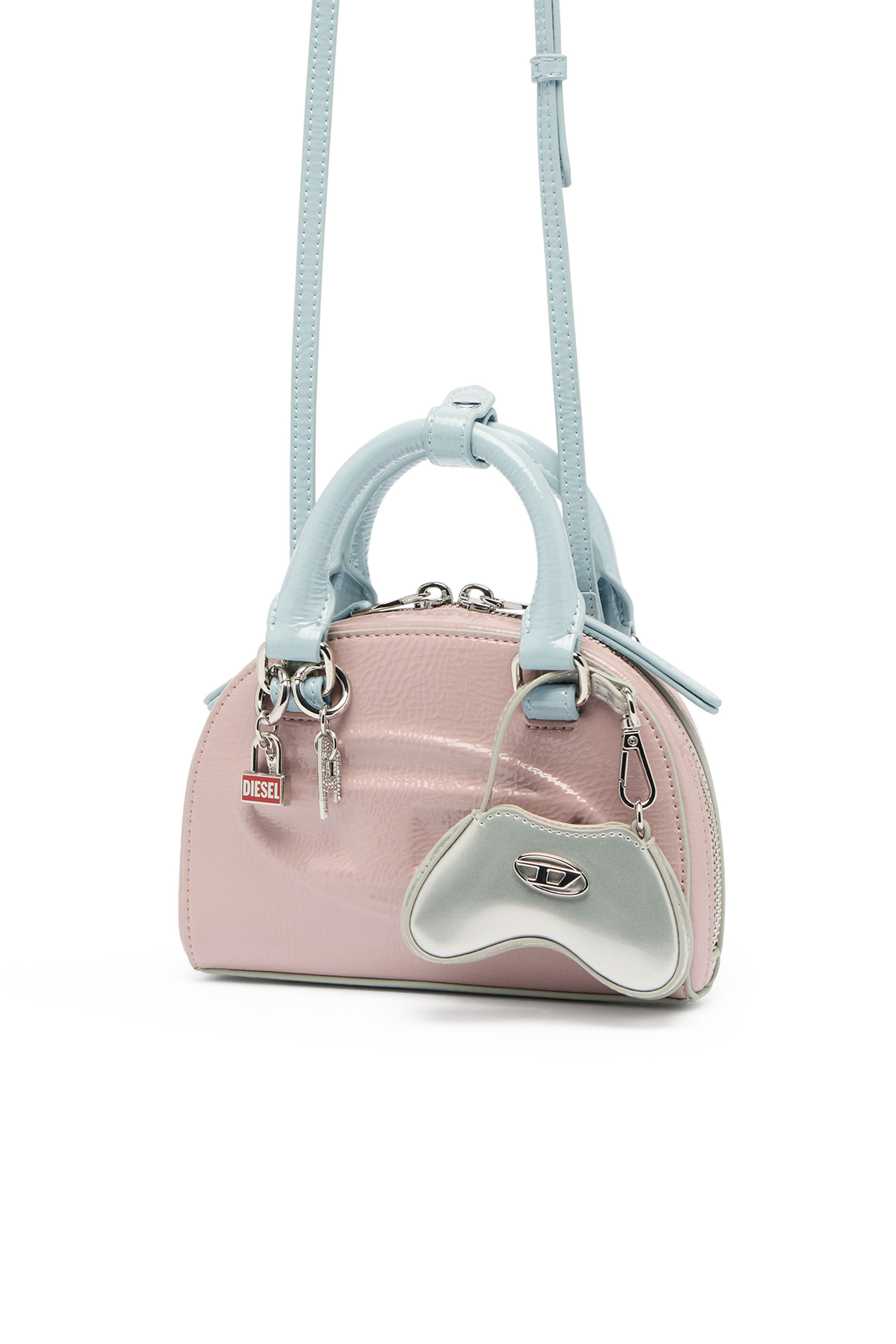 Diesel - 1DR DOME CROSSBODY XS, 1DR Dome-Borsa bowling slim effetto naplak Donna in Rosa - 2