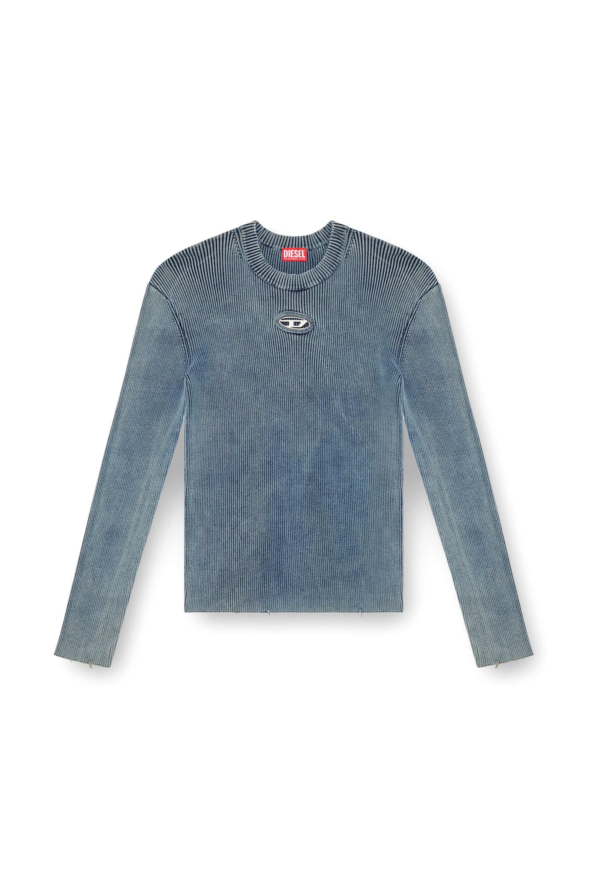 Diesel - K-DARIN-A, Maglia con logo Oval D cut-out Uomo in Blu - 2