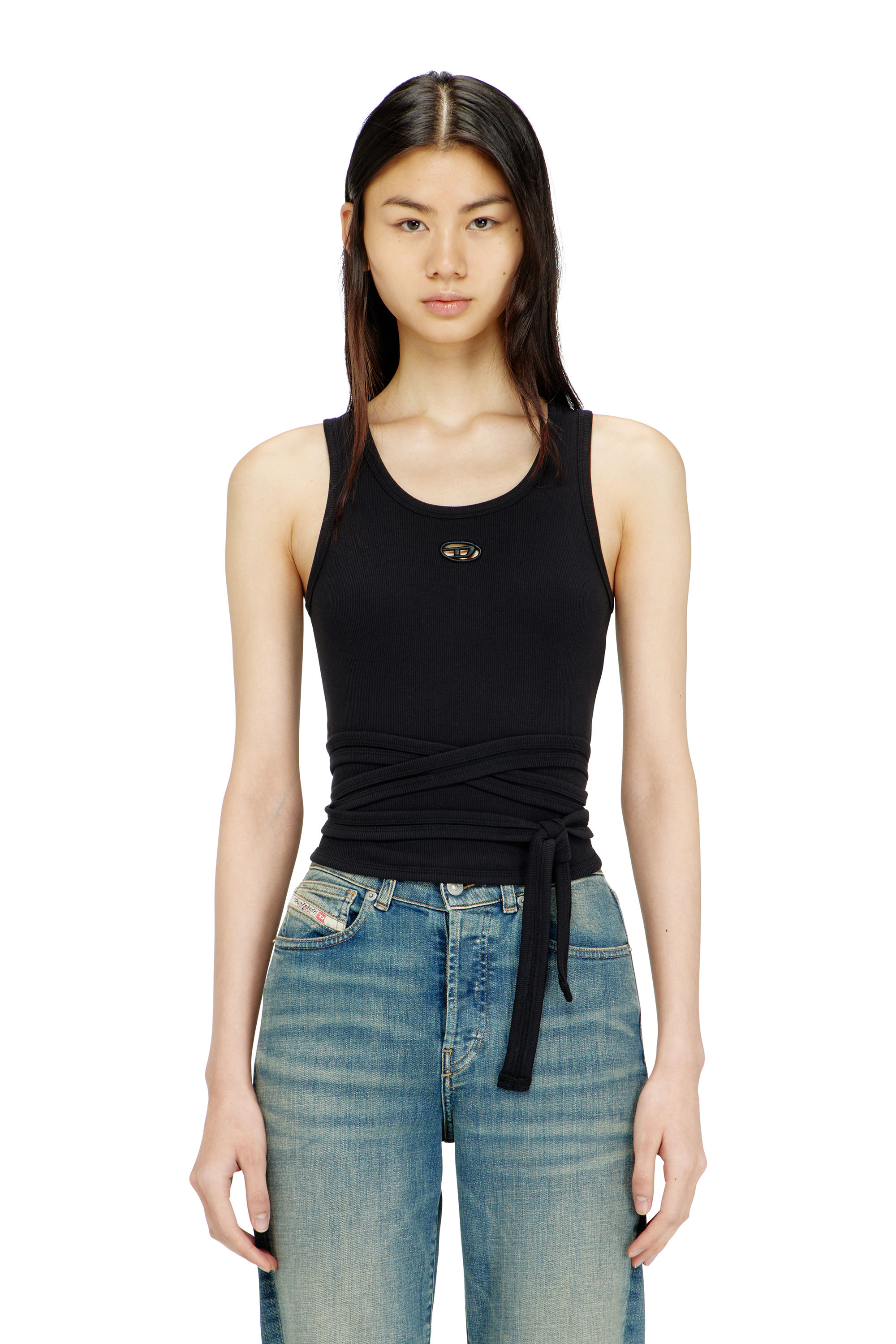 Diesel - T-ANKY-TAIL-S1, Crop top con design avvolgente Donna in ToBeDefined - 2