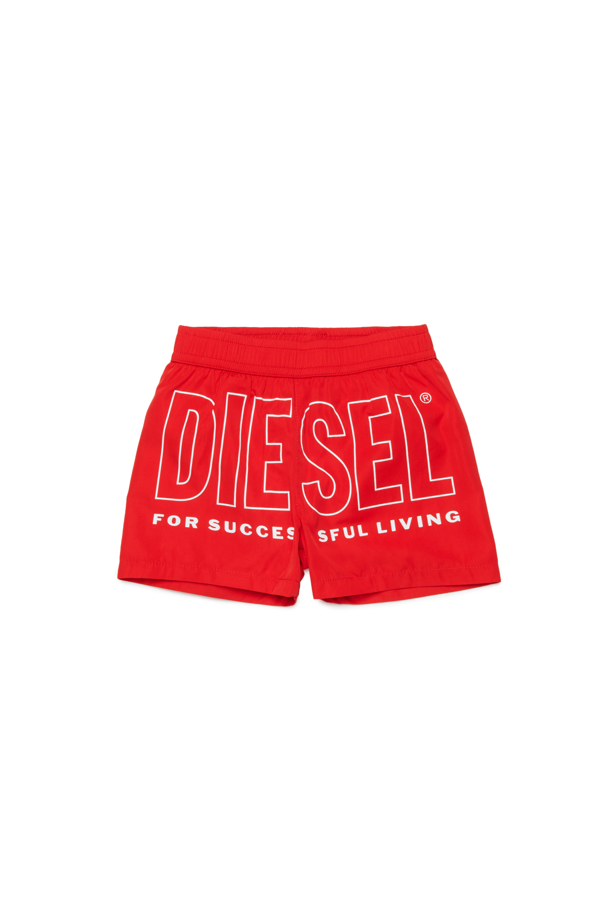 Diesel - MISITB, Shorts da nuoto con maxi stampa Biscotto Uomo in Rosso - 1