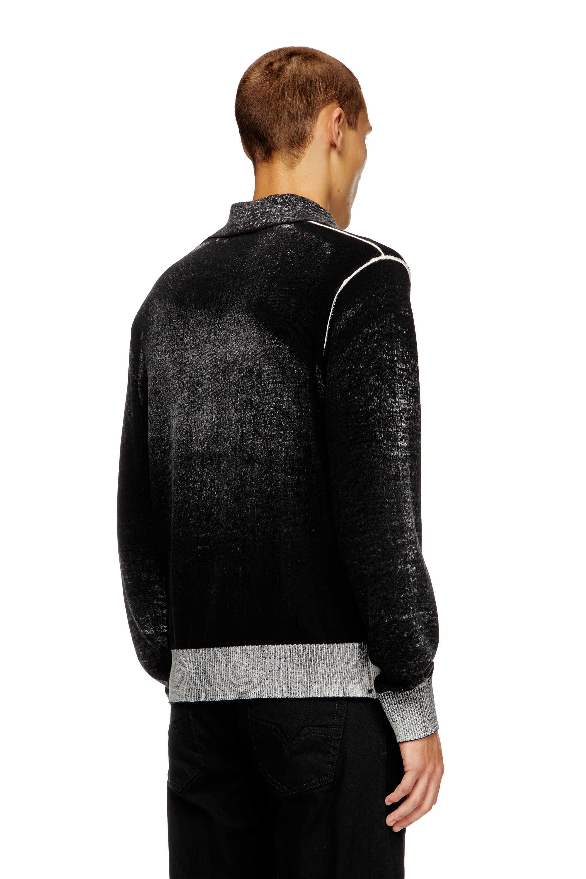 Diesel - K-LORENZO, Maglia polo stampata al contrario Uomo in Nero - 4
