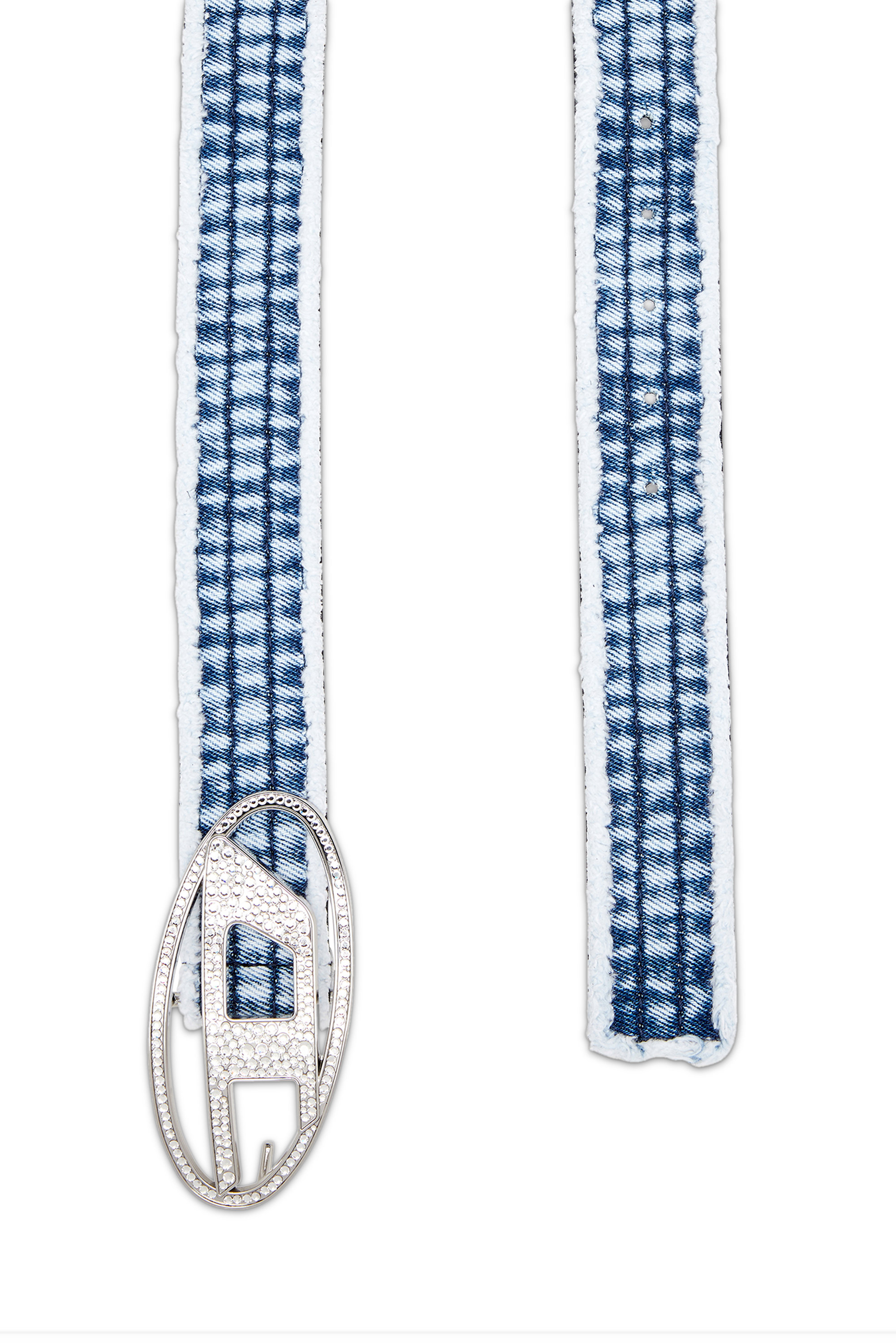 Diesel - B-1DR STRASS, Cintura 3.9 cm in denim pelle con fibbia gioiello Donna in Blu - 2