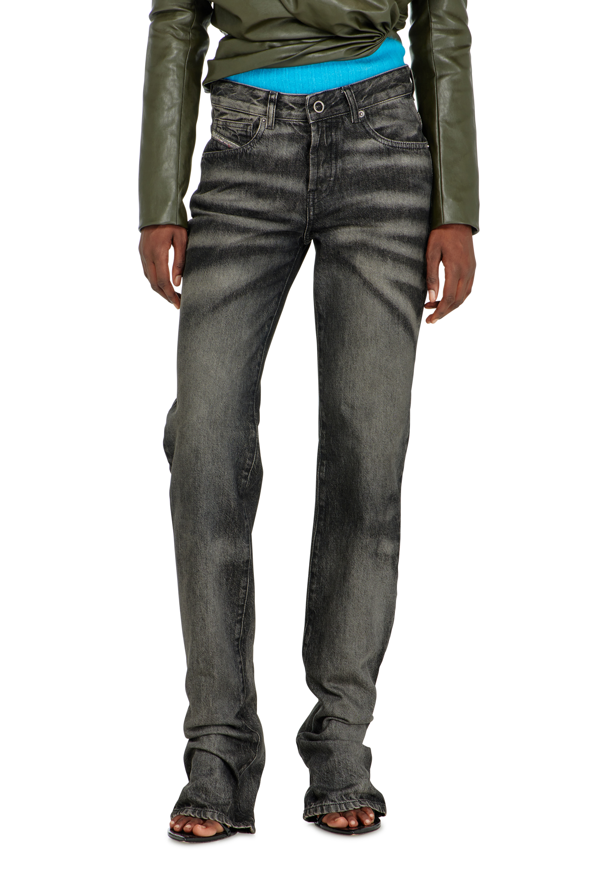 Diesel - Regular Jeans D-Heel 09R33 Donna, Nero/Grigio scuro - Image 5