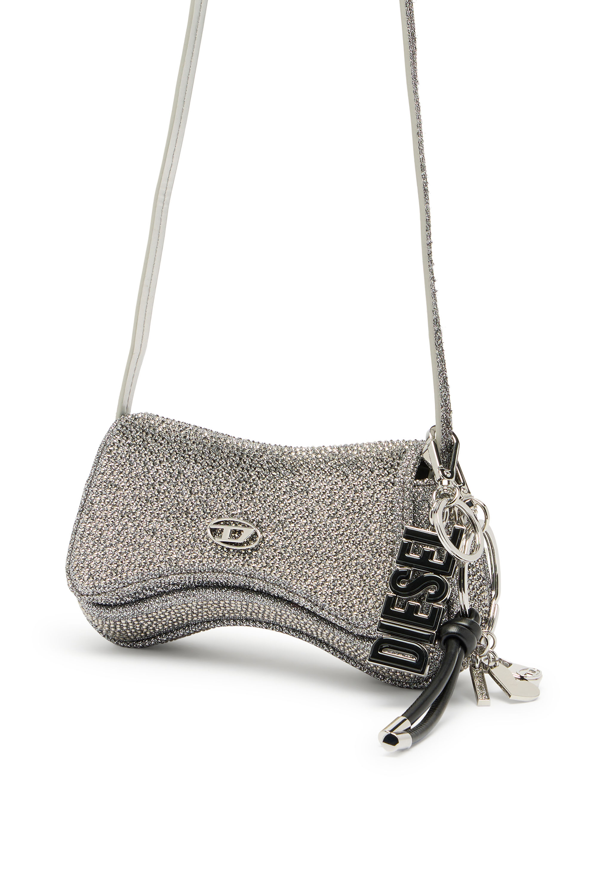 Diesel - PLAY CROSSBODY XS, Play-Mini crossbody in tessuto Lurex Donna in Argento - 2