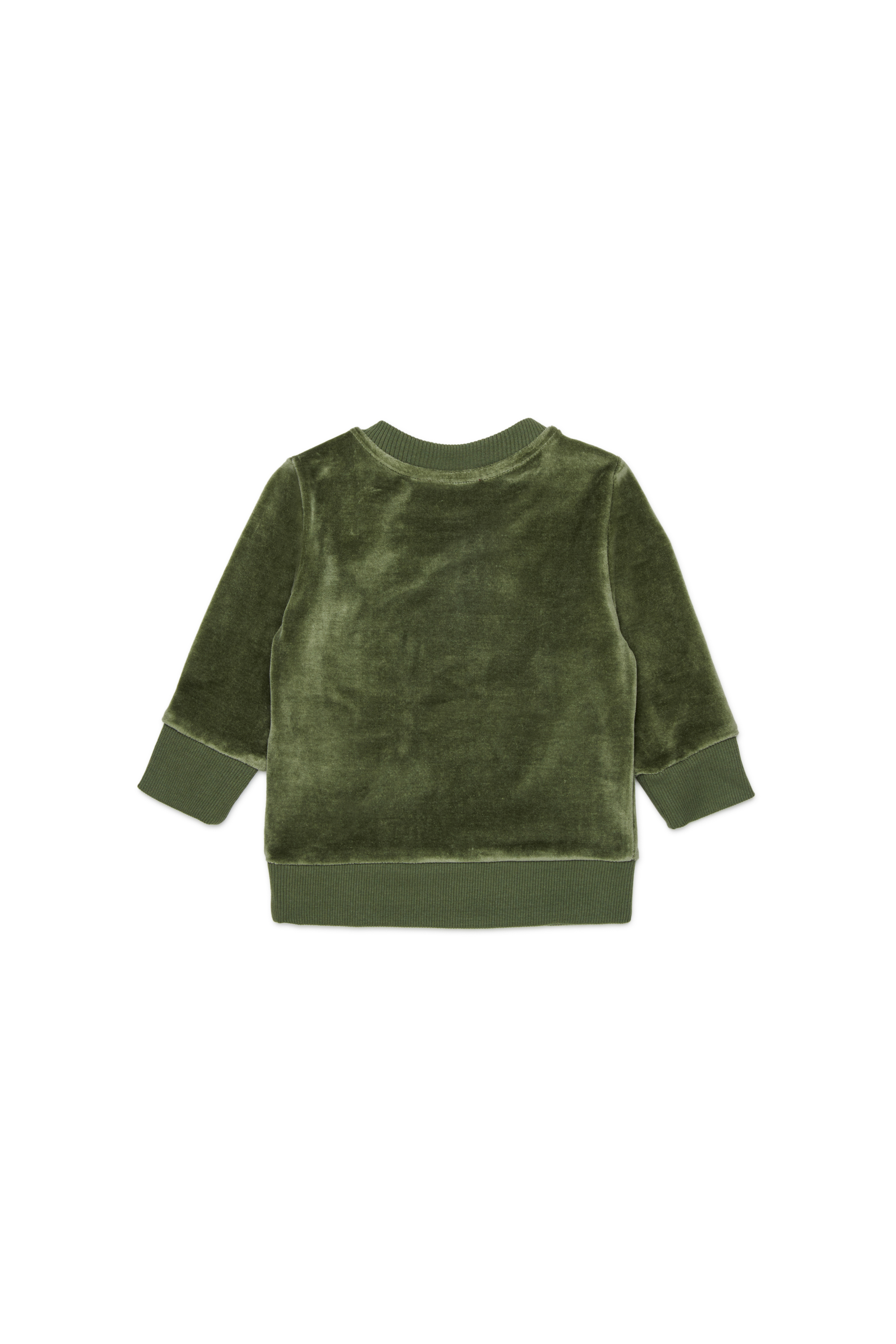 Diesel - SHENIB, Felpa in velluto con ricamo Oval D Uomo in Verde - 2