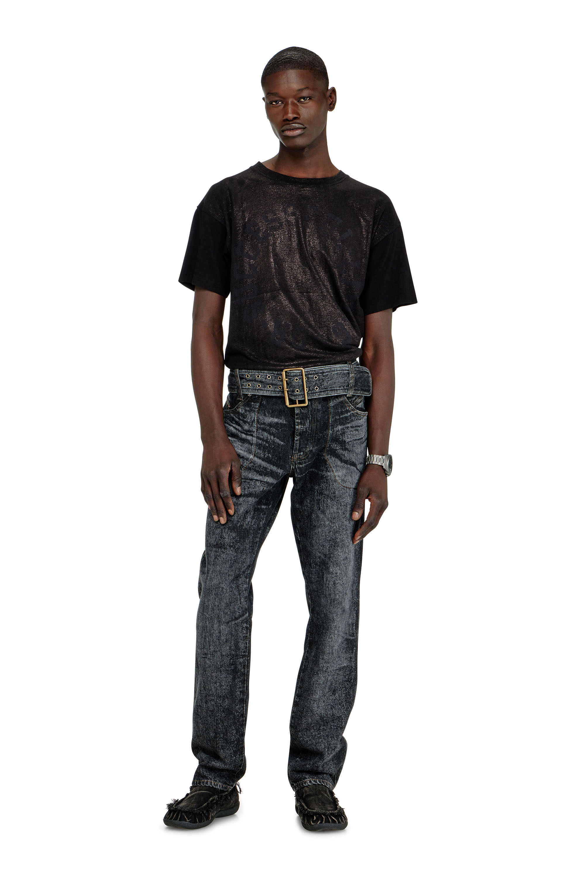 Diesel - T-NORM-AA2, T-shirt in cotone girocollo con stampa foil Uomo in ToBeDefined - 1