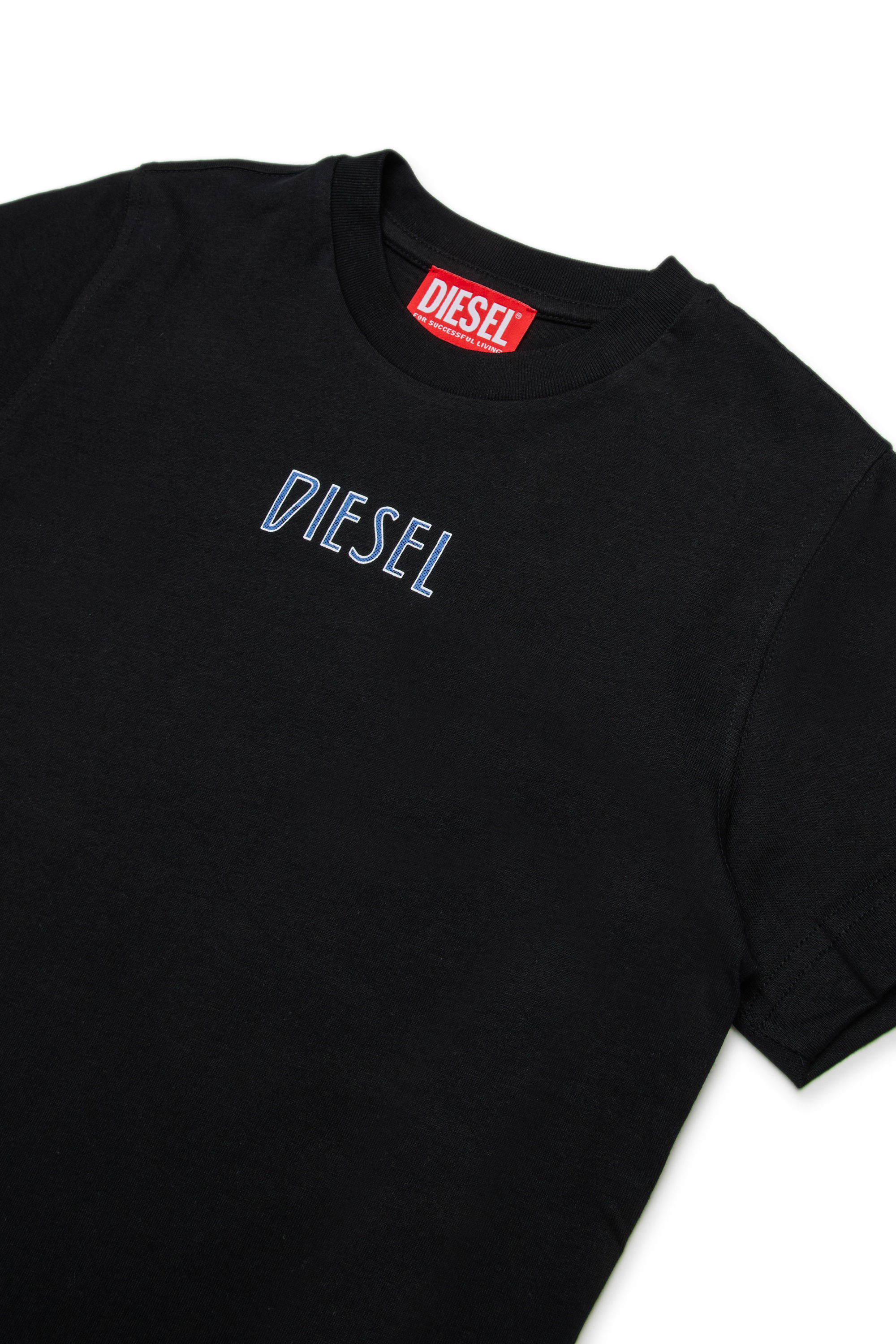 Diesel - TJUSTL31, T-shirt in cotone con logo Uomo in Nero - 3