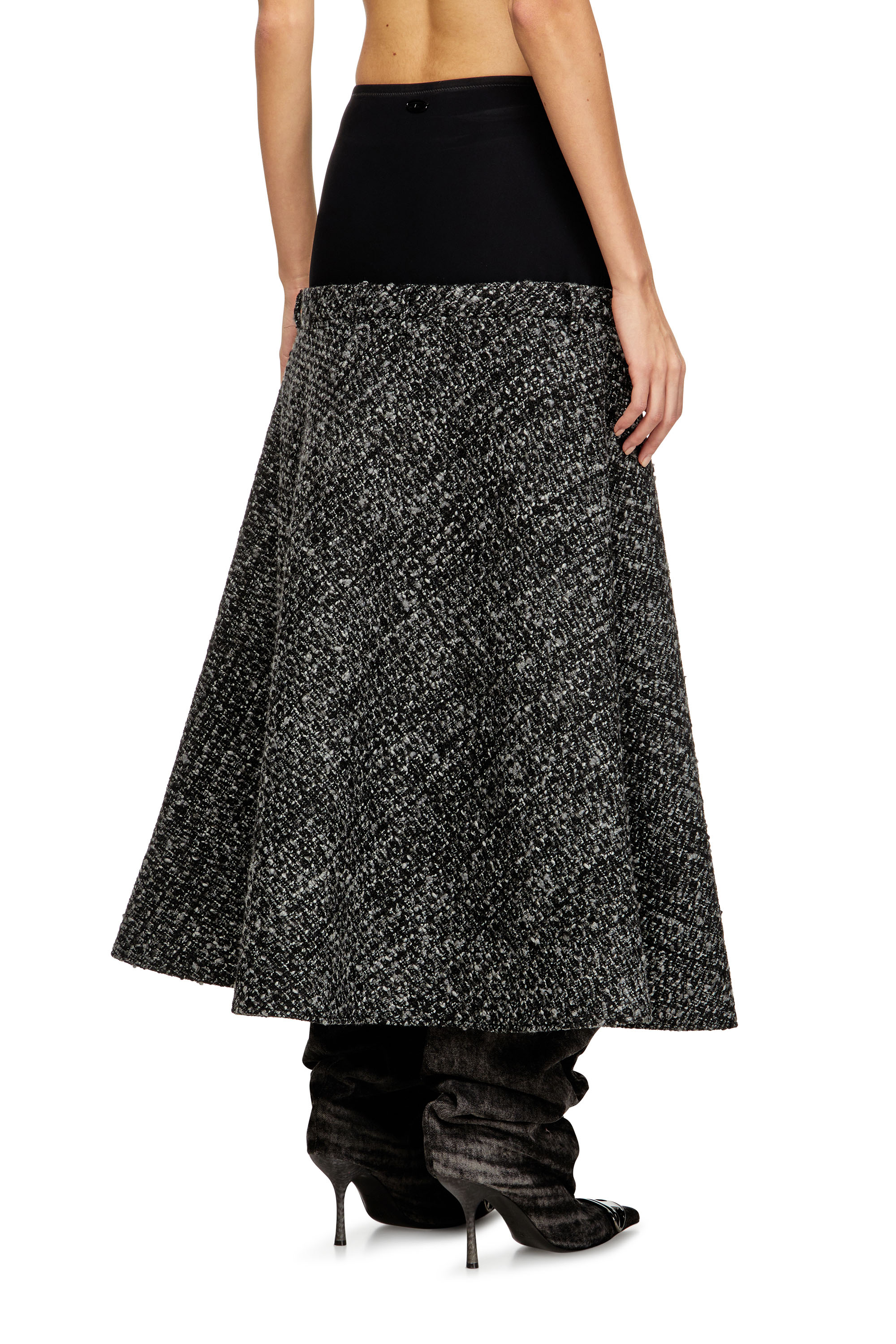 Diesel - O-GRACE, Gonna bouclé con vita elasticizzata Donna in Nero - 4