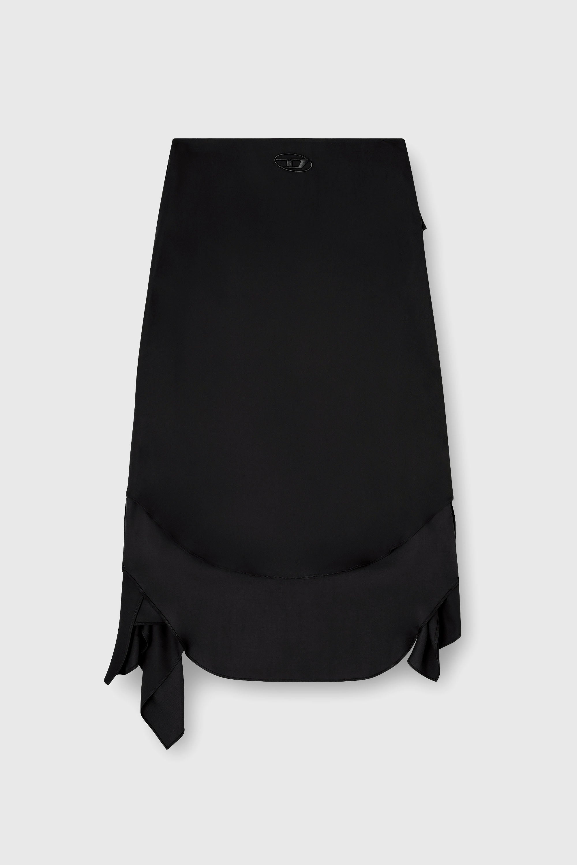 Diesel - O-TALI, Gonna in cupro fluido con nodo frontale Donna in Nero - 2