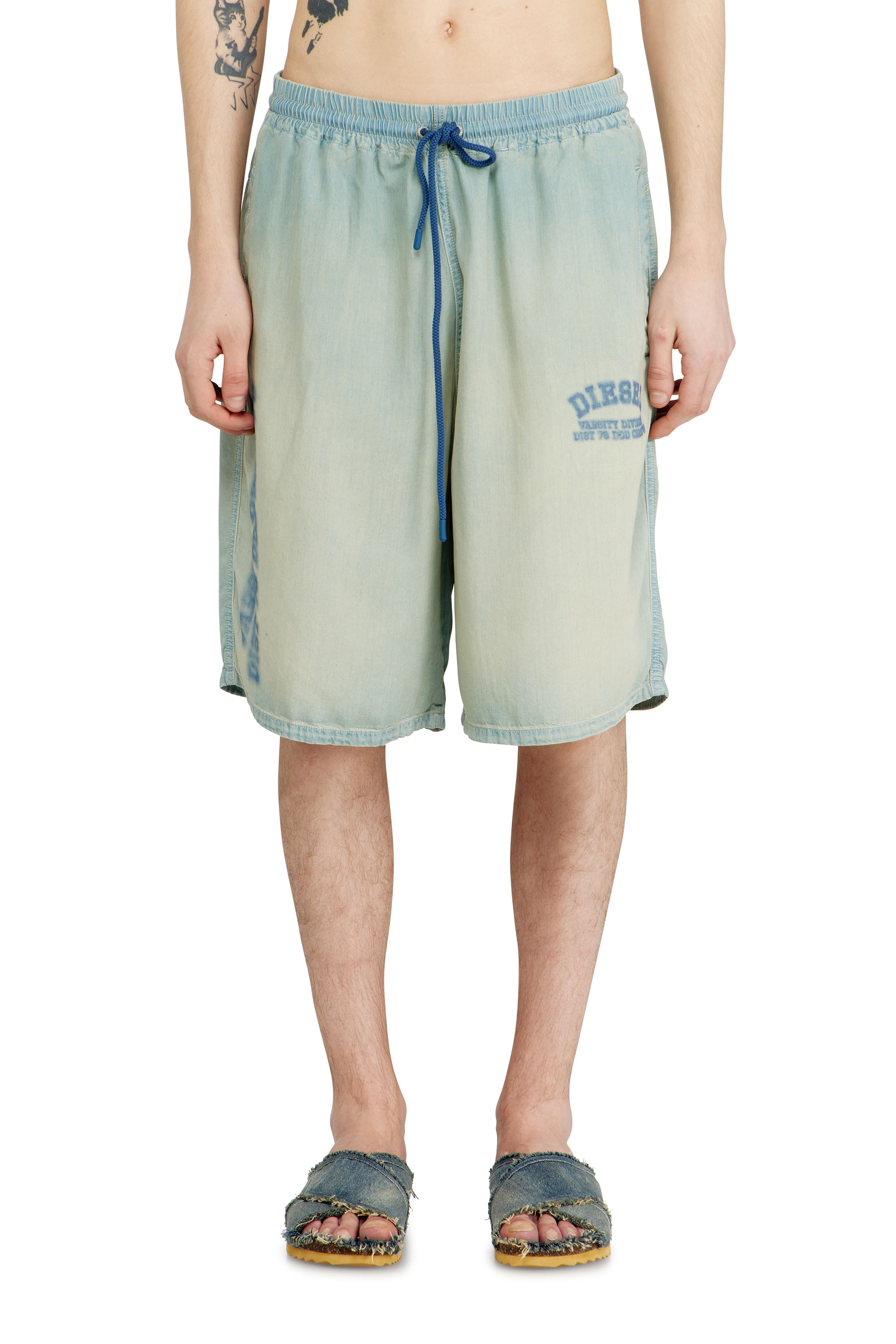 Diesel - D-ENIMOS-SHORT-S2, Shorts in denim effetto sporco fluido Unisex in ToBeDefined - 1