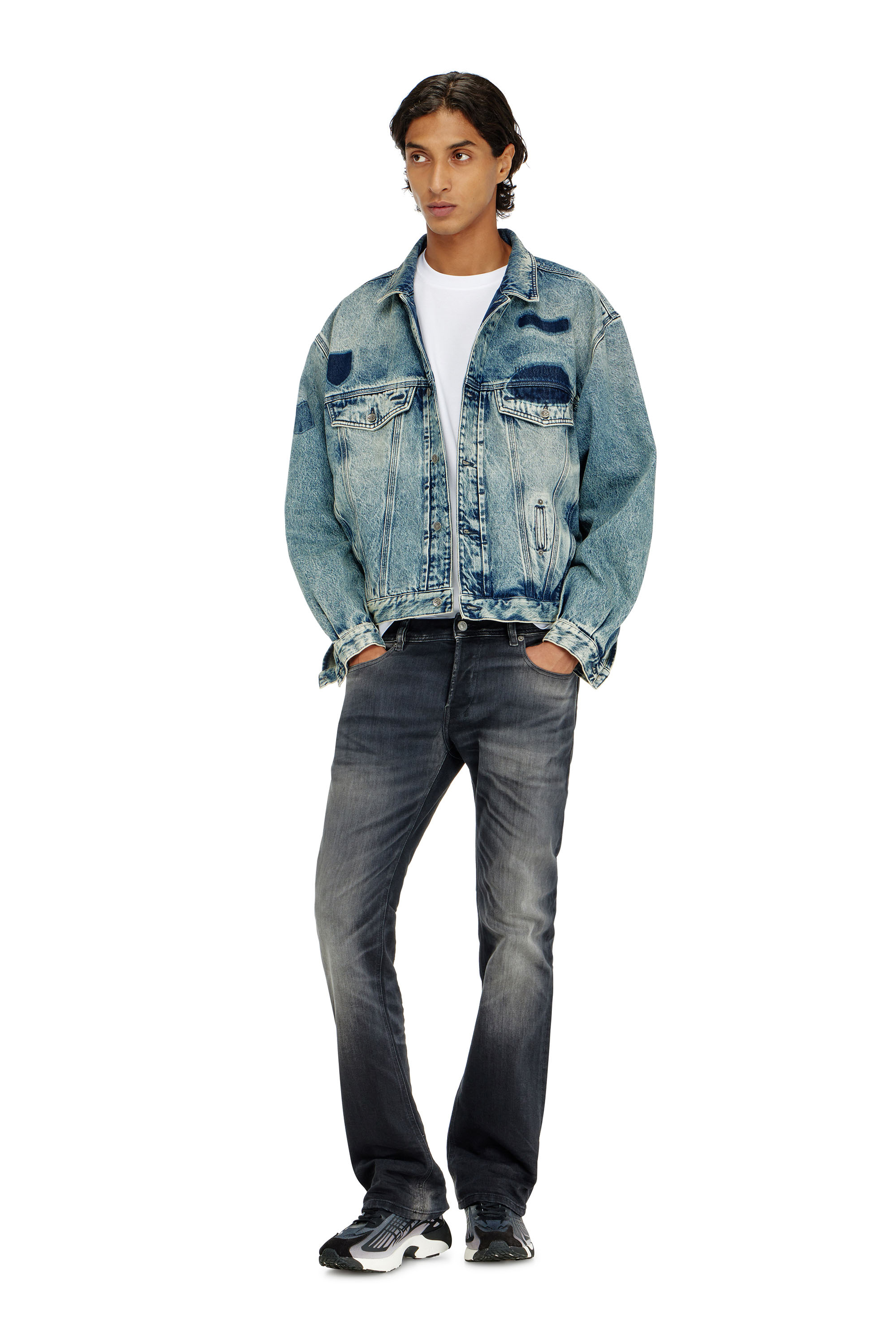 Diesel - Bootcut Jeans 2007 Zatiny 09P38 Uomo, Nero/Grigio scuro - Image 1