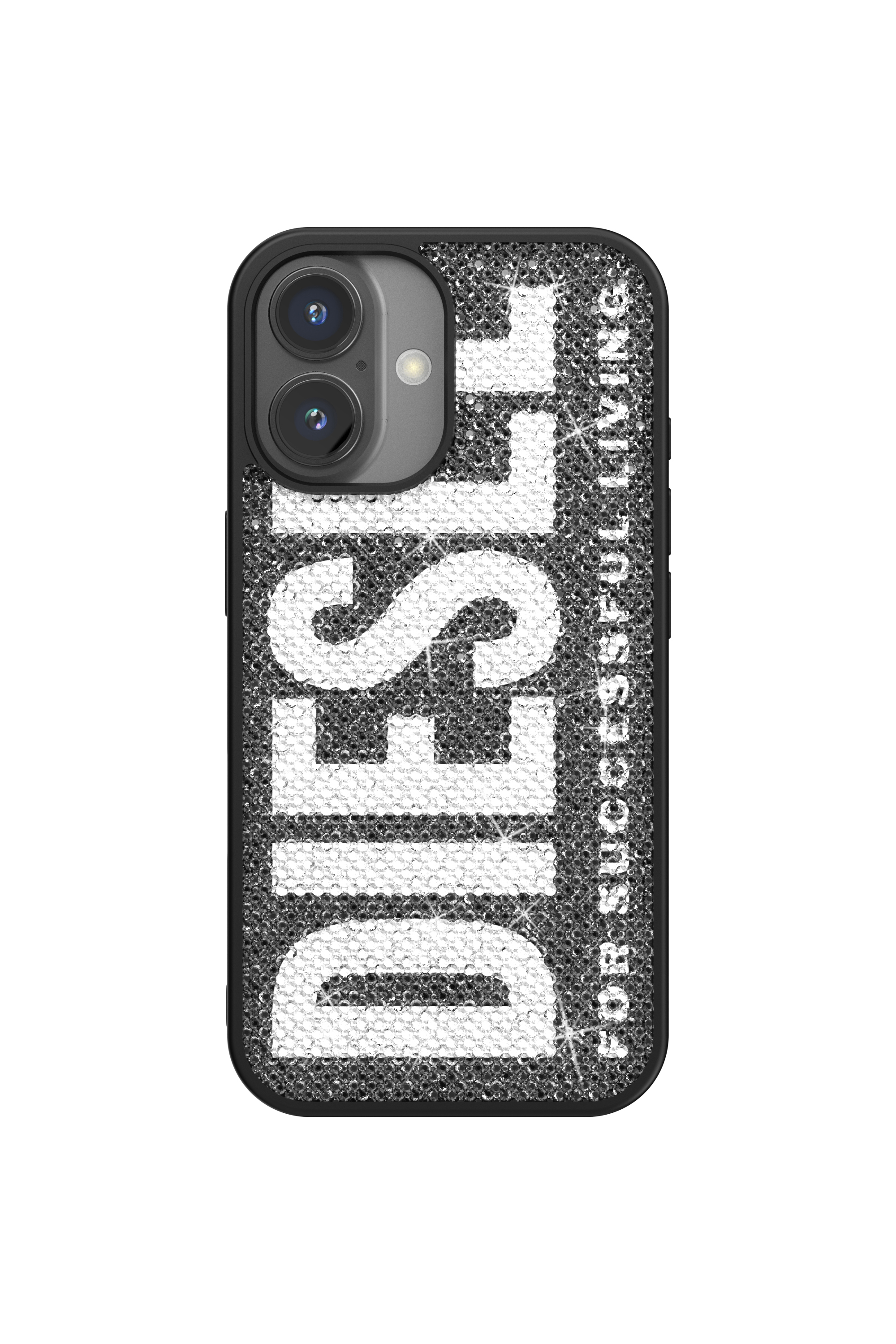 Diesel - 60183 MOULDED CASE, Cover con cristallo Swarovski per iP 16 Unisex in Nero - 2