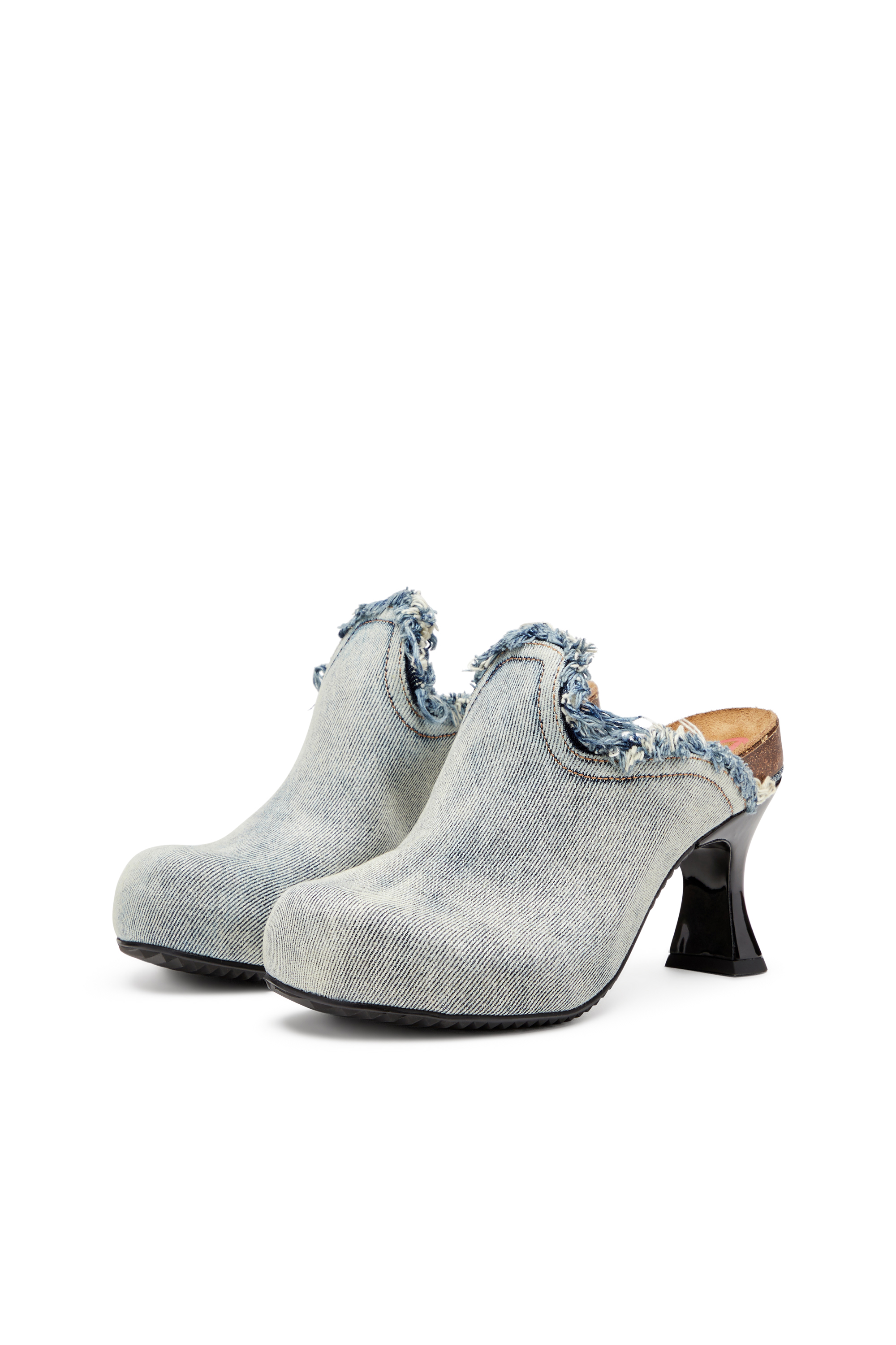 Diesel - D-WOODSTOCK ML W, D-Woodstock-Mule in denim sfrangiato Donna in Blu - 8