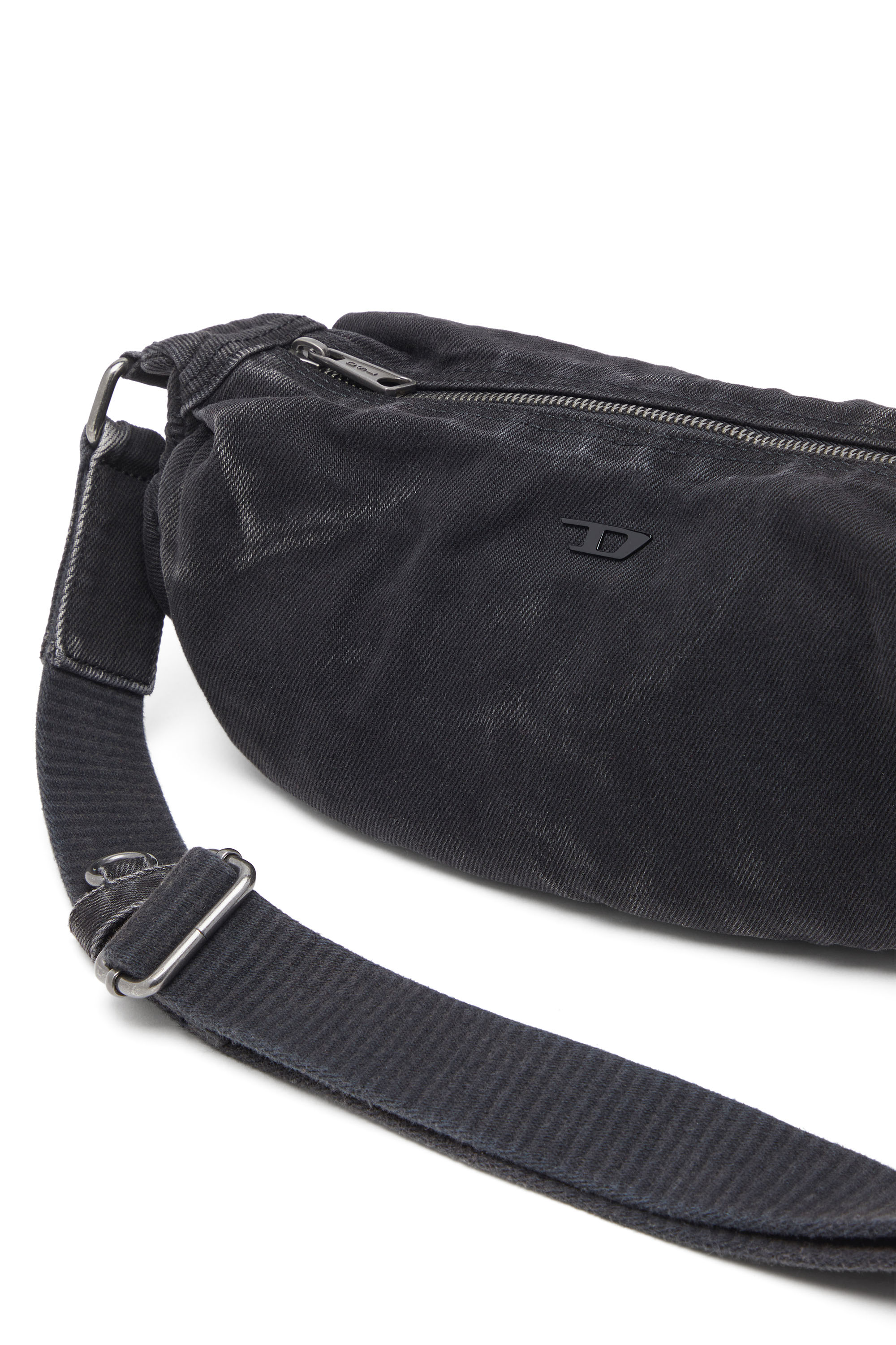 Diesel - RAVE CROSSBODY X, Rave-Borsa a tracolla piccola in denim schiarito Uomo in Nero - 5