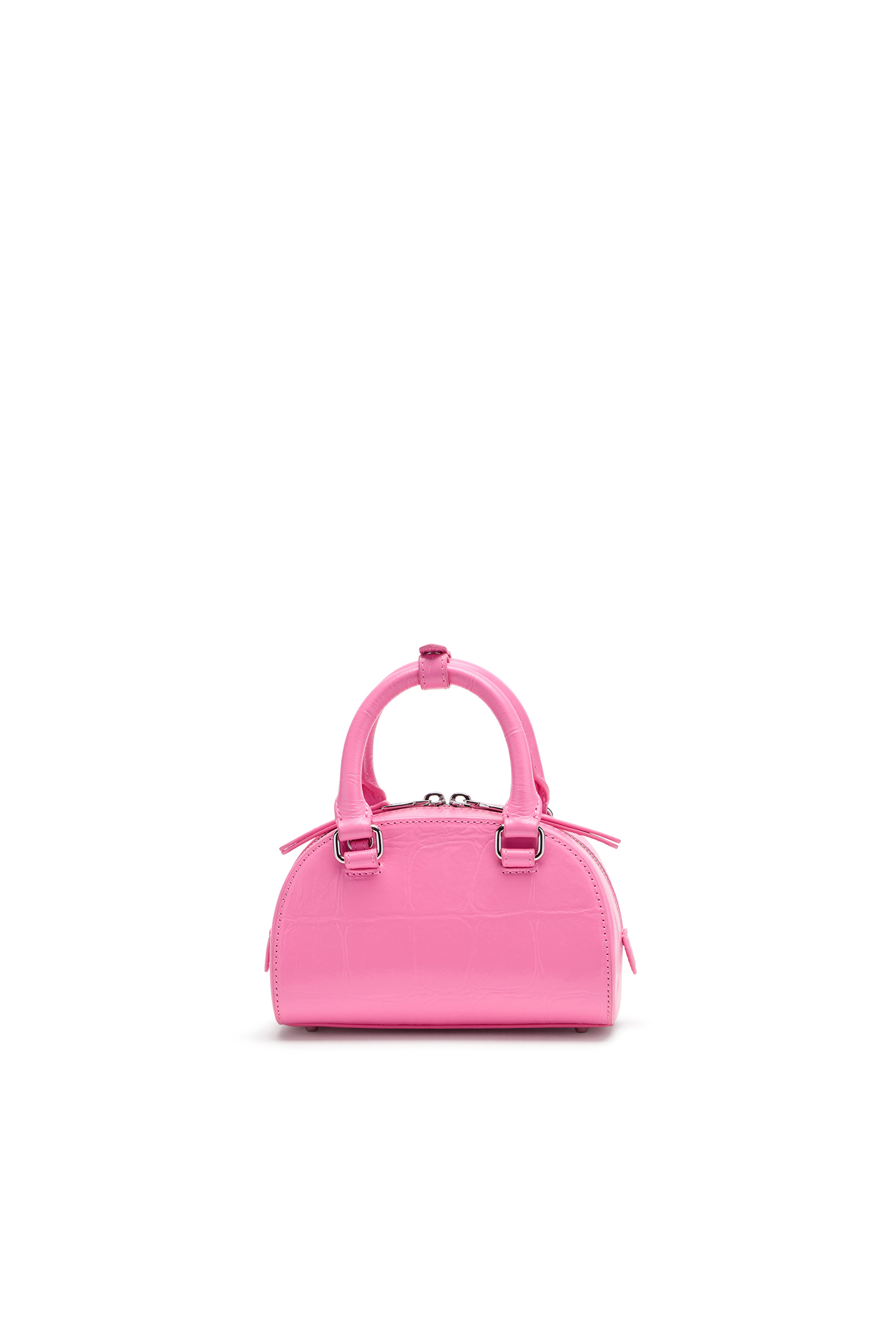 Diesel - 1DR DOME CROSSBODY, 1DR Dome-Borsa bowling mini in pelle effetto coccodrillo Donna in Rosa - 2