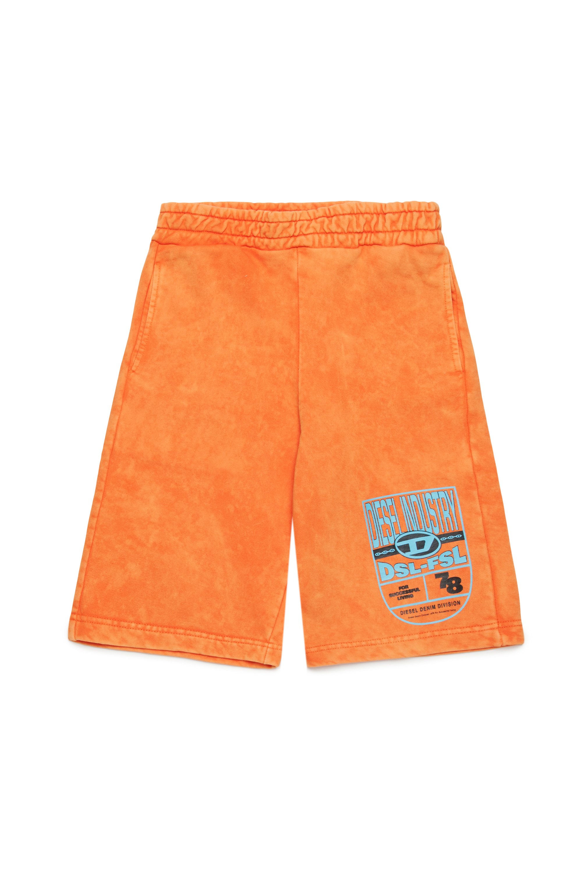 Diesel - PARRID, Shorts sportivi marmorizzati con stampa grafica Uomo in Arancione - 1