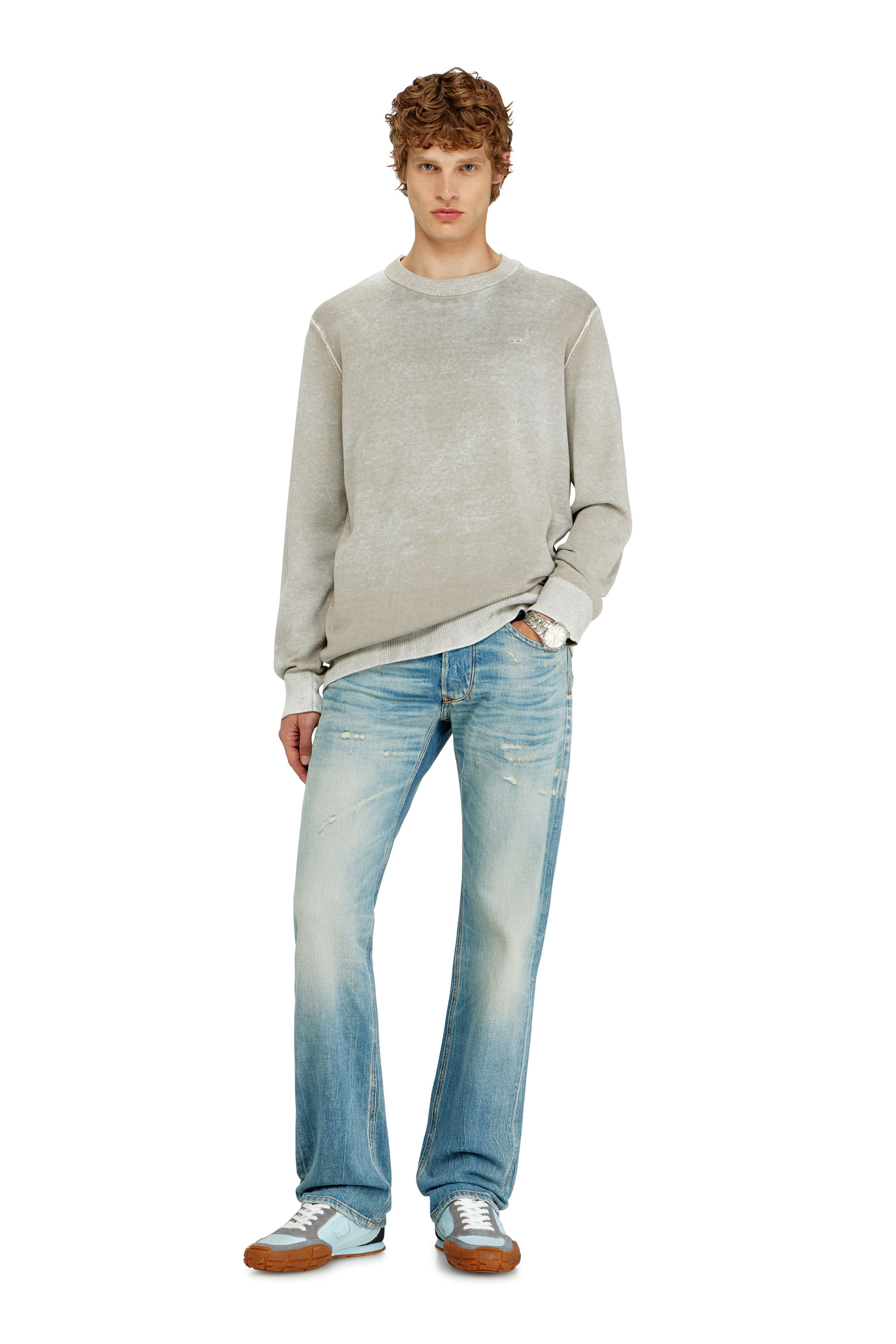 Diesel - K-LAURENT, Maglia con stampa interna sfumata Uomo in Grigio - 2