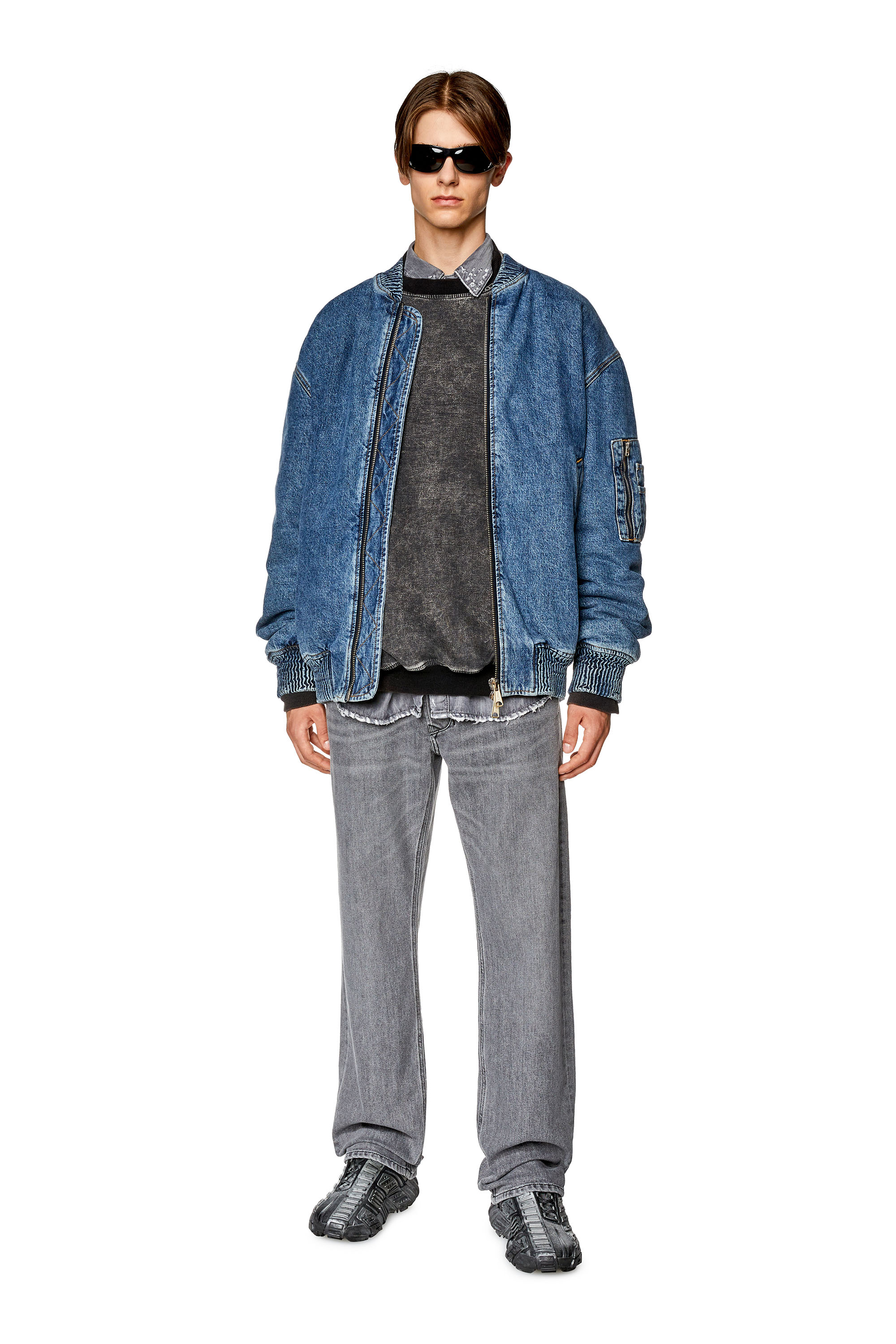 Diesel - Straight Jeans 1985 Larkee 09F83, Nero/Grigio scuro - Image 1
