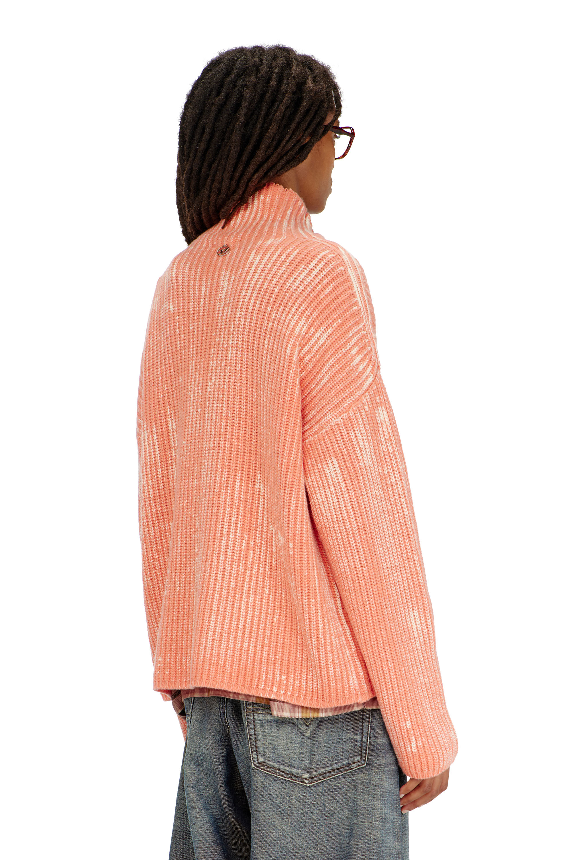 Diesel - M-AMET, Maglione a collo funnel in misto lana a costine Donna in ToBeDefined - 4