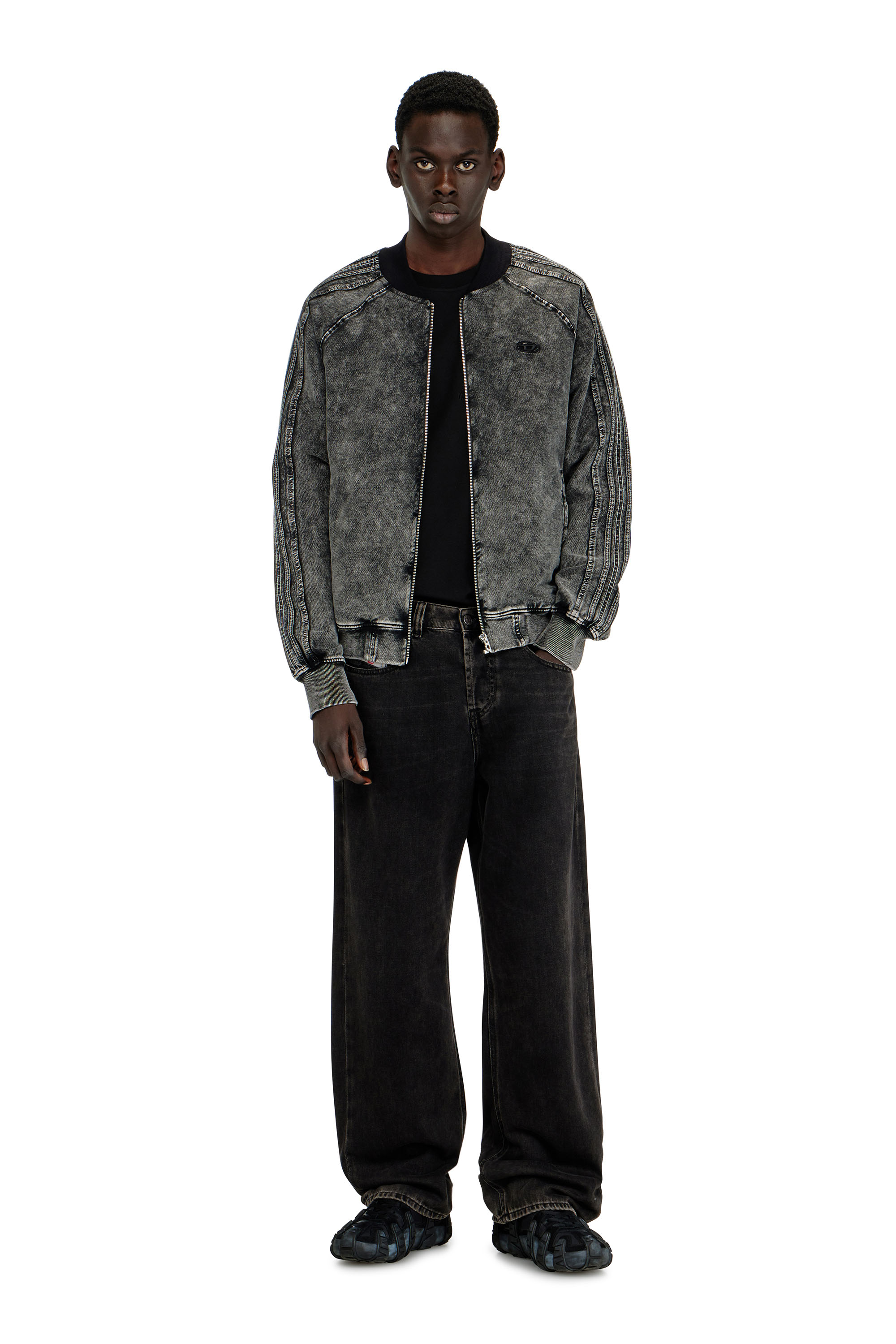 Diesel - Relaxed Jeans 2001 D-Macro 09I35 Uomo, Nero/Grigio scuro - Image 1