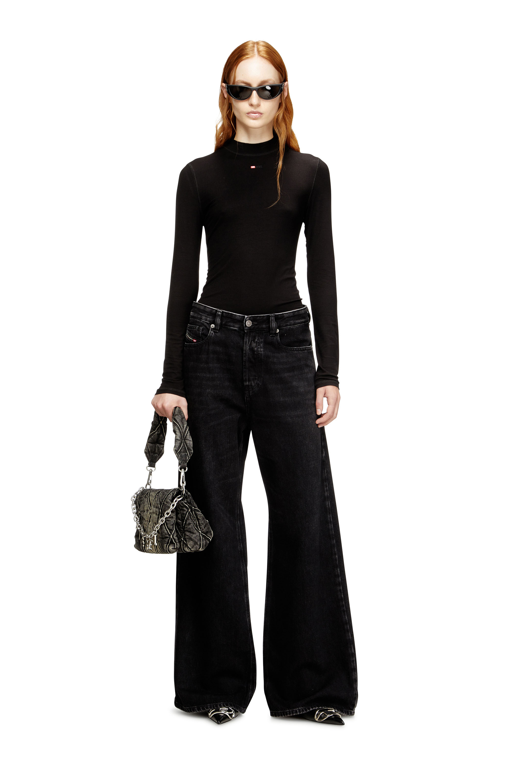 Diesel - Relaxed Jeans 1996 D-Sire 09P09 Donna, Nero/Grigio scuro - Image 2