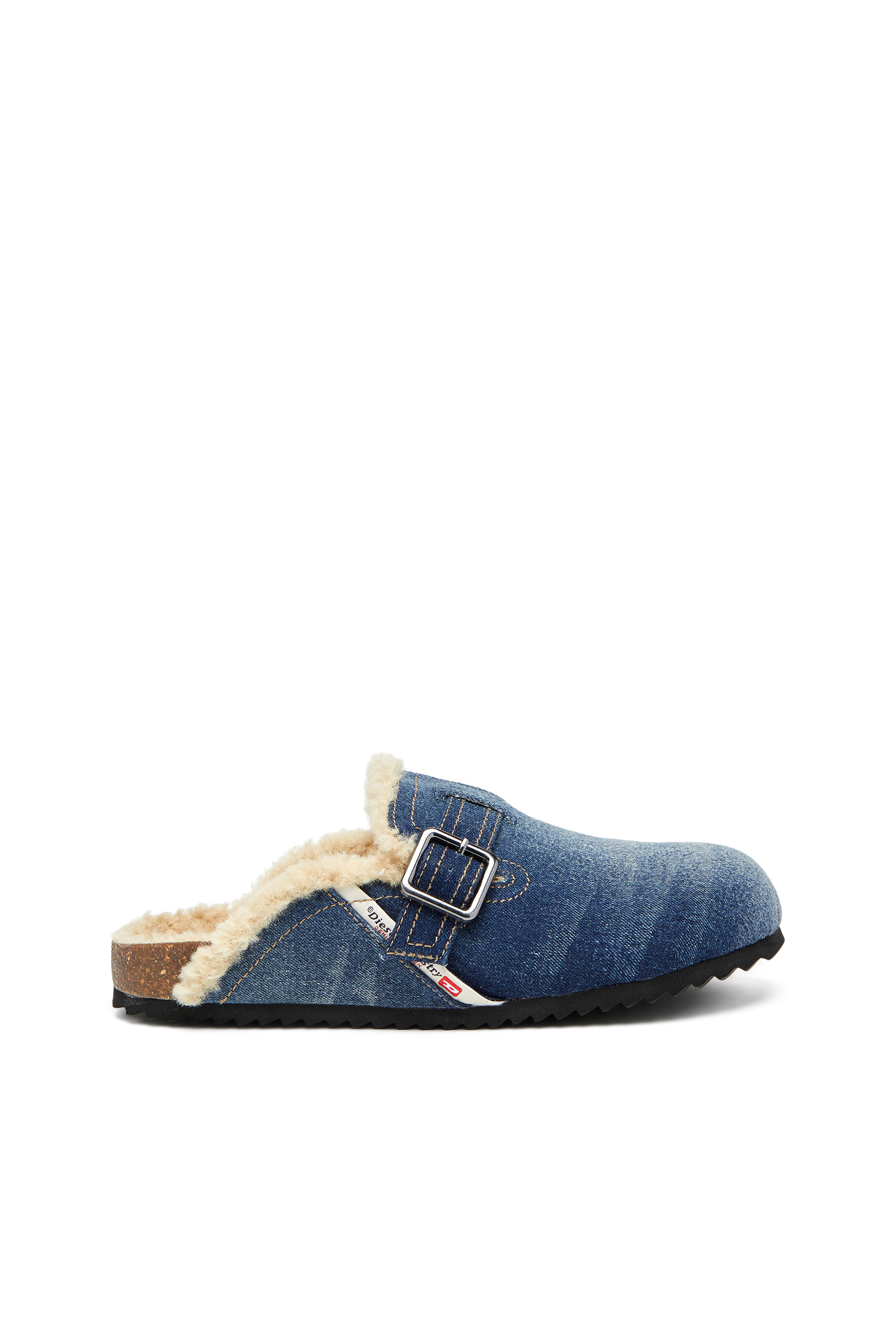 Diesel - D-WOODSTOCK X, D-Woodstock-Mule in denim con interno fluffy Uomo in Blu - 1