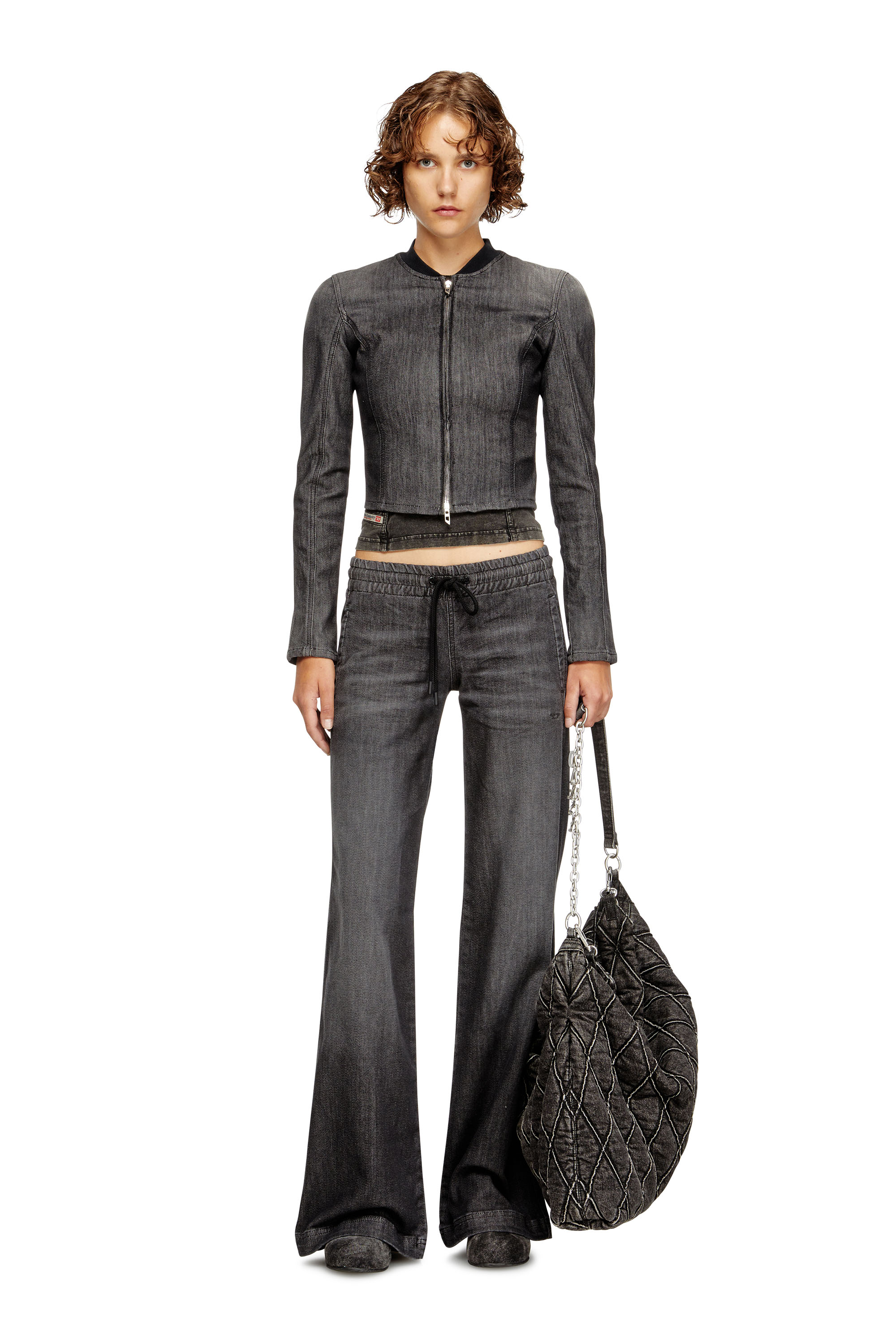 Diesel - Relaxed 2078 D-Ainty Joggjeans® 09M66 Donna, Nero/Grigio scuro - Image 2