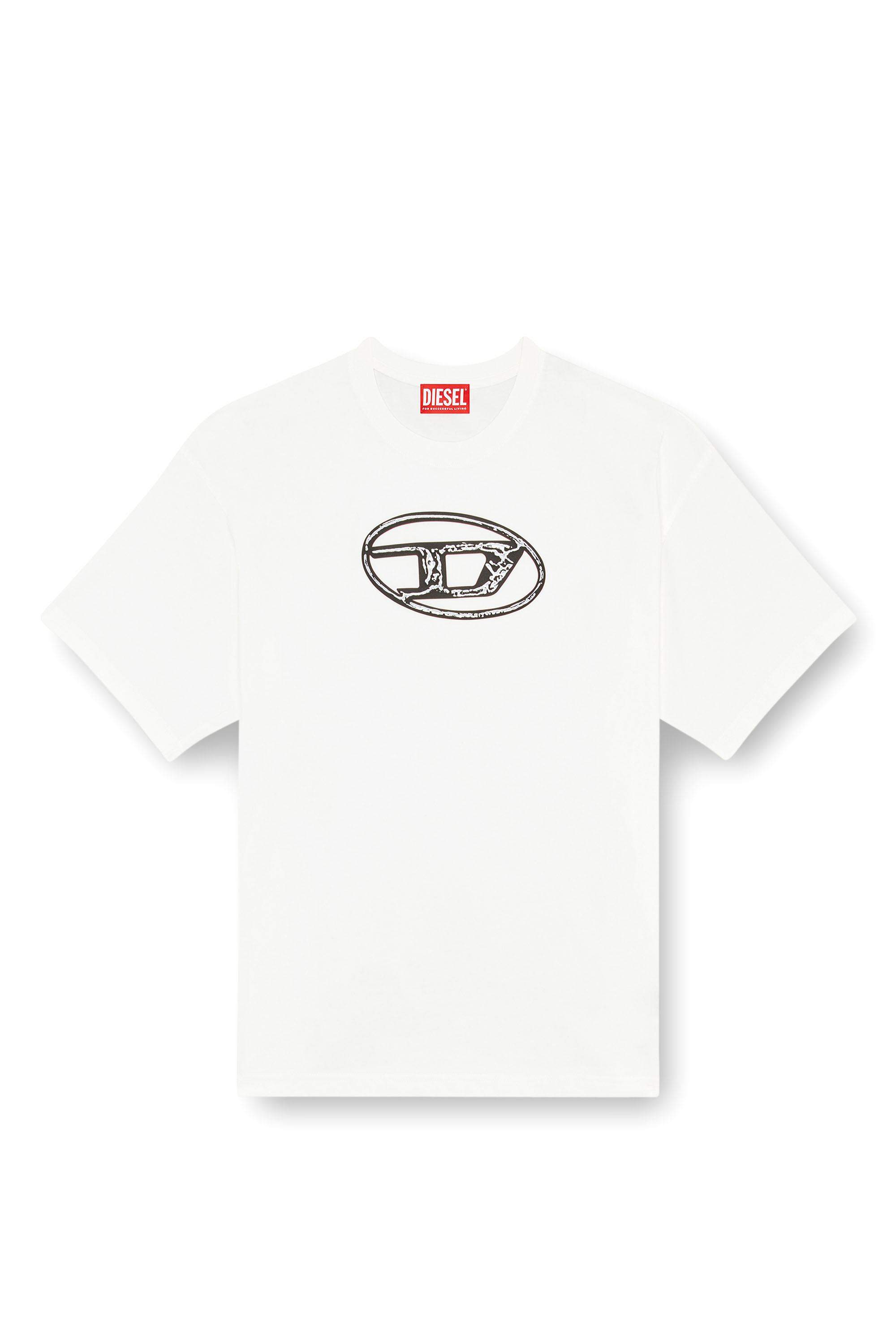 Diesel - T-BOXT-Q22, Uomo T-shirt sfumata con stampa Oval D in Bianco - Image 3