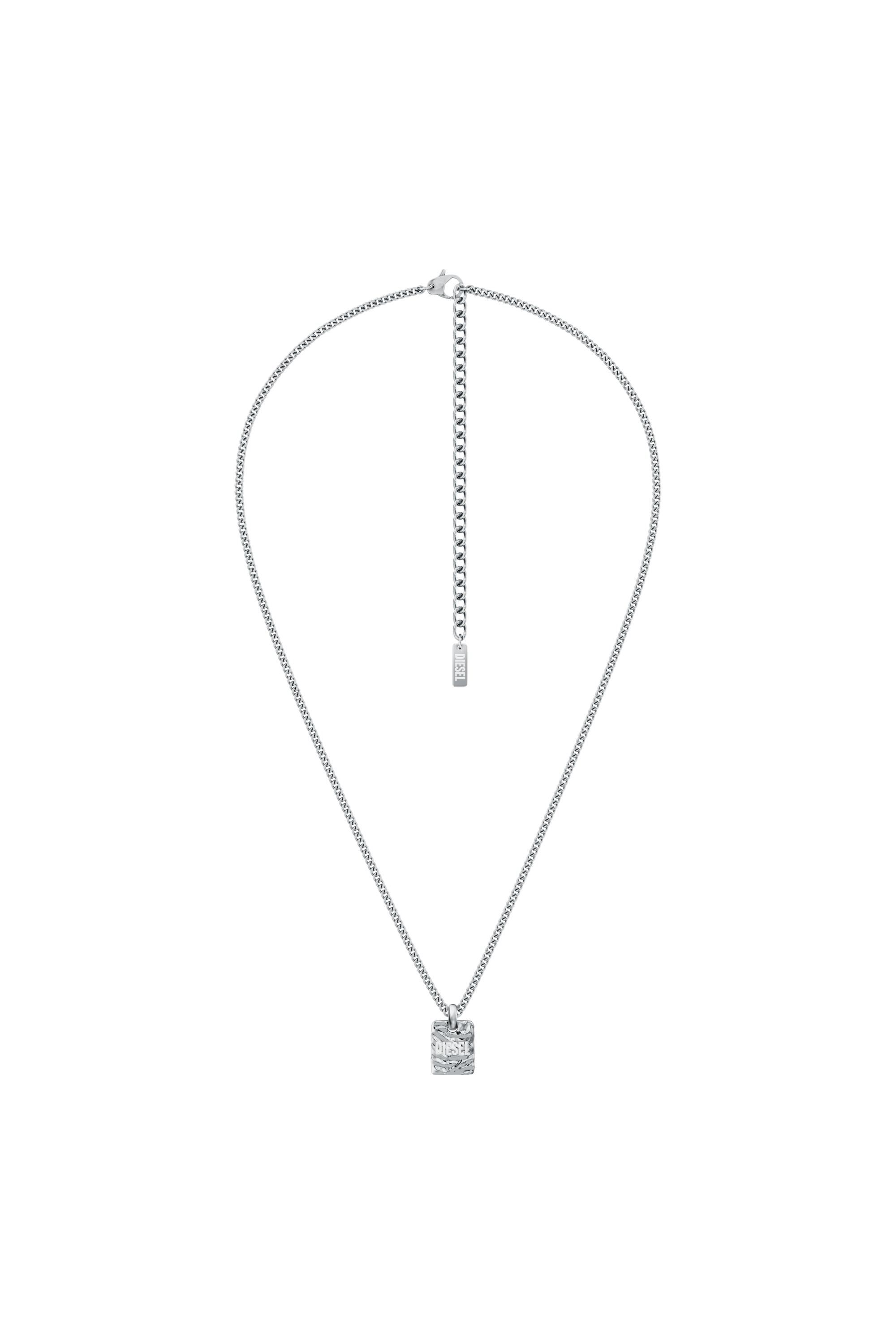Diesel - DX1734040, Collana con pendente in acciaio inox Unisex in Argento - 1