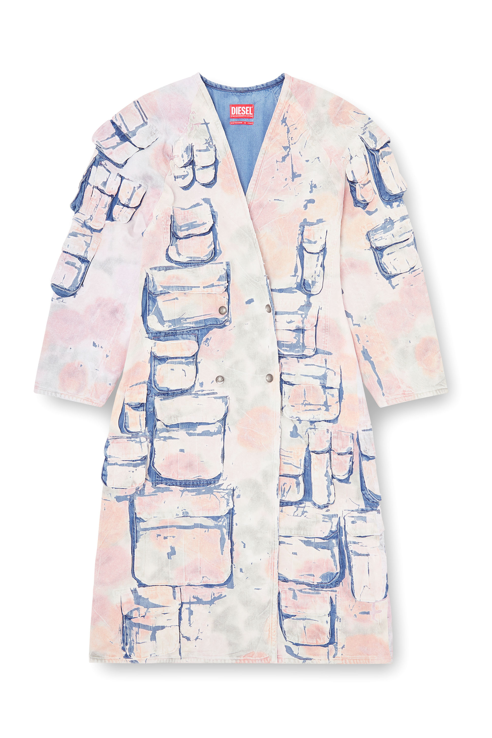 Diesel - DE-SELDOR-FSI, Cappotto in denim e jersey peel-off Donna in Multicolor - 3