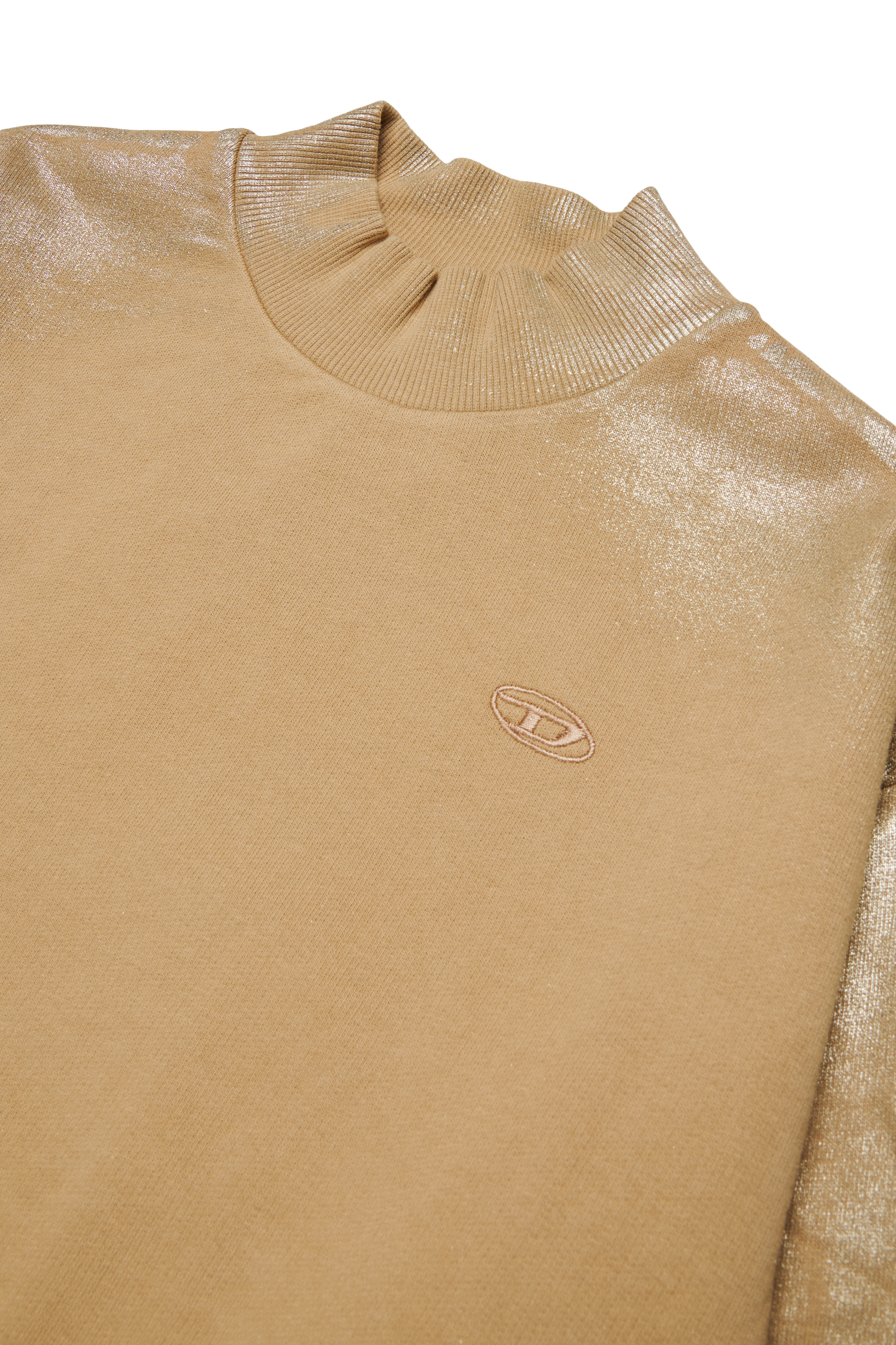 Diesel - SFALEXNS1, Felpa con maniche effetto metallizzato Donna in Marrone - 3