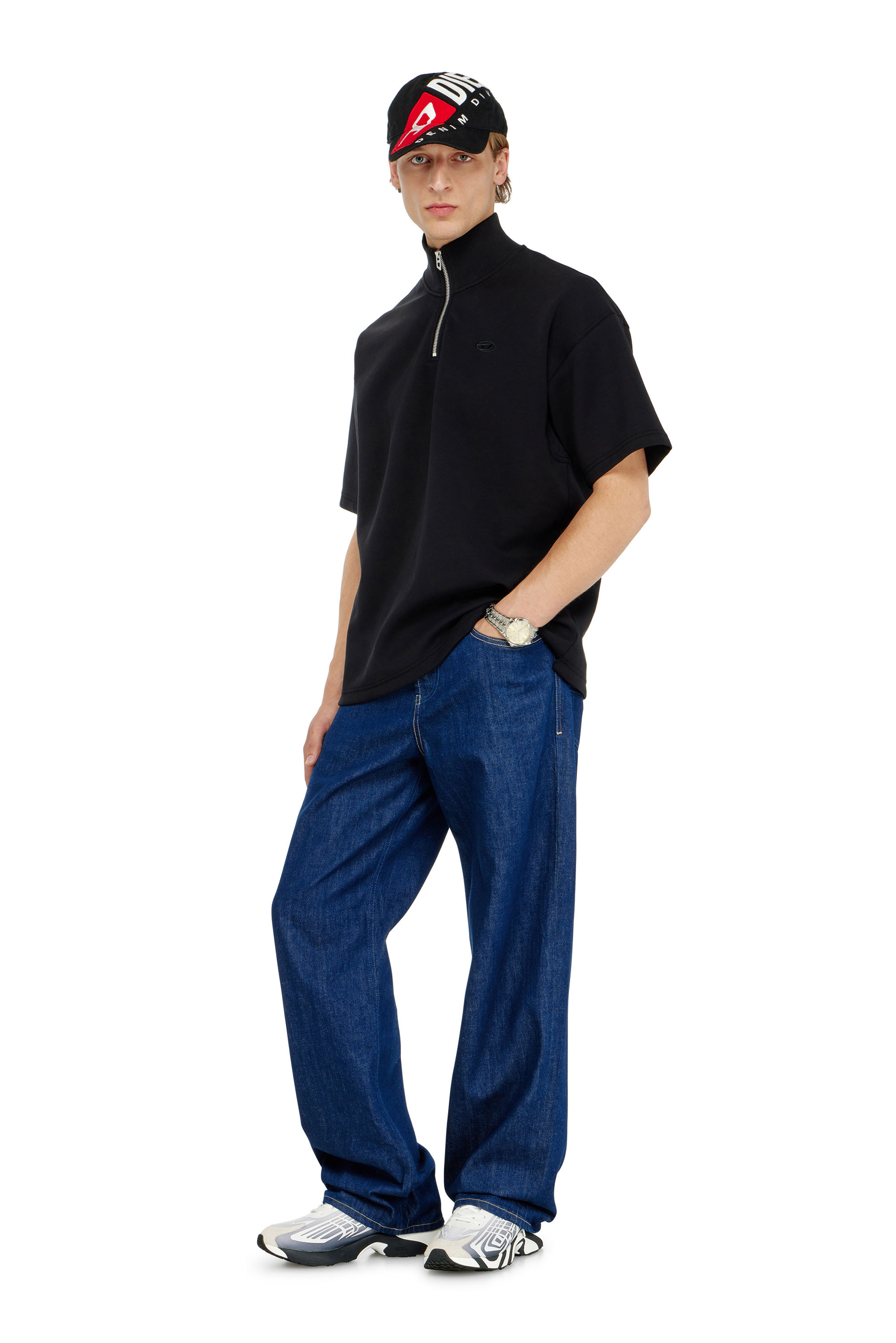 Diesel - S-CUBY, Felpa a manica corta con zip in scuba leggero Uomo in ToBeDefined - 2