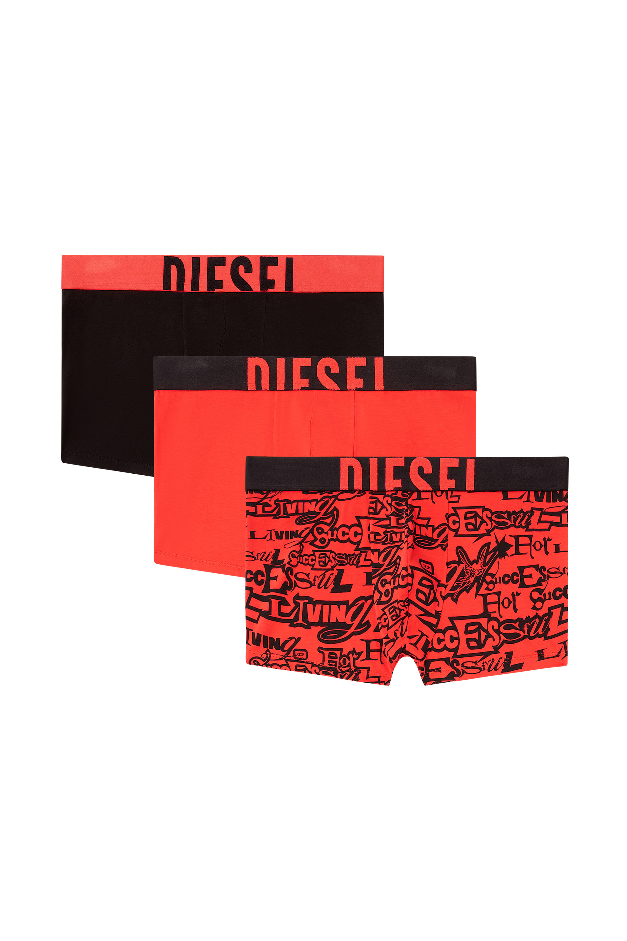 Diesel - DAMIEN-D-POP-3PACK-40, Confezione da tre boxer in cotone con loghi vistosi Uomo in Nero - 1